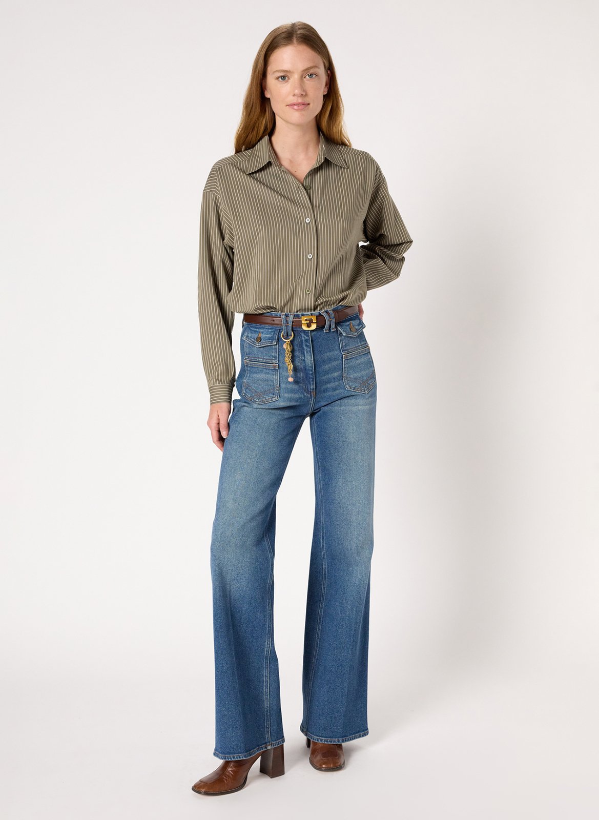 Jean flare en coton mélangé GERARD DAREL Bleu