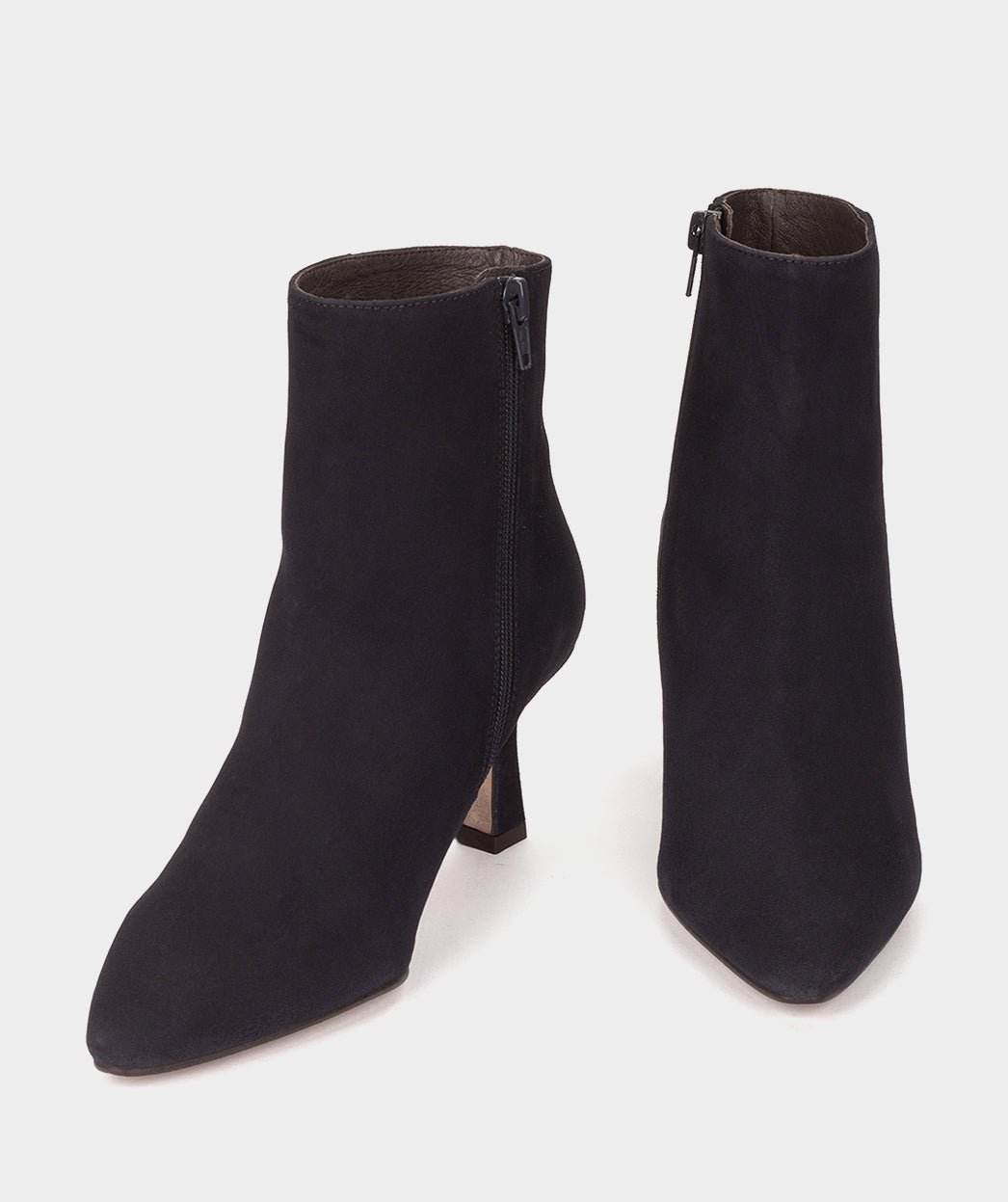 Ankle boots with high heels and pointed toes, made of navy blue suede PEDRO MIRALLES Blue