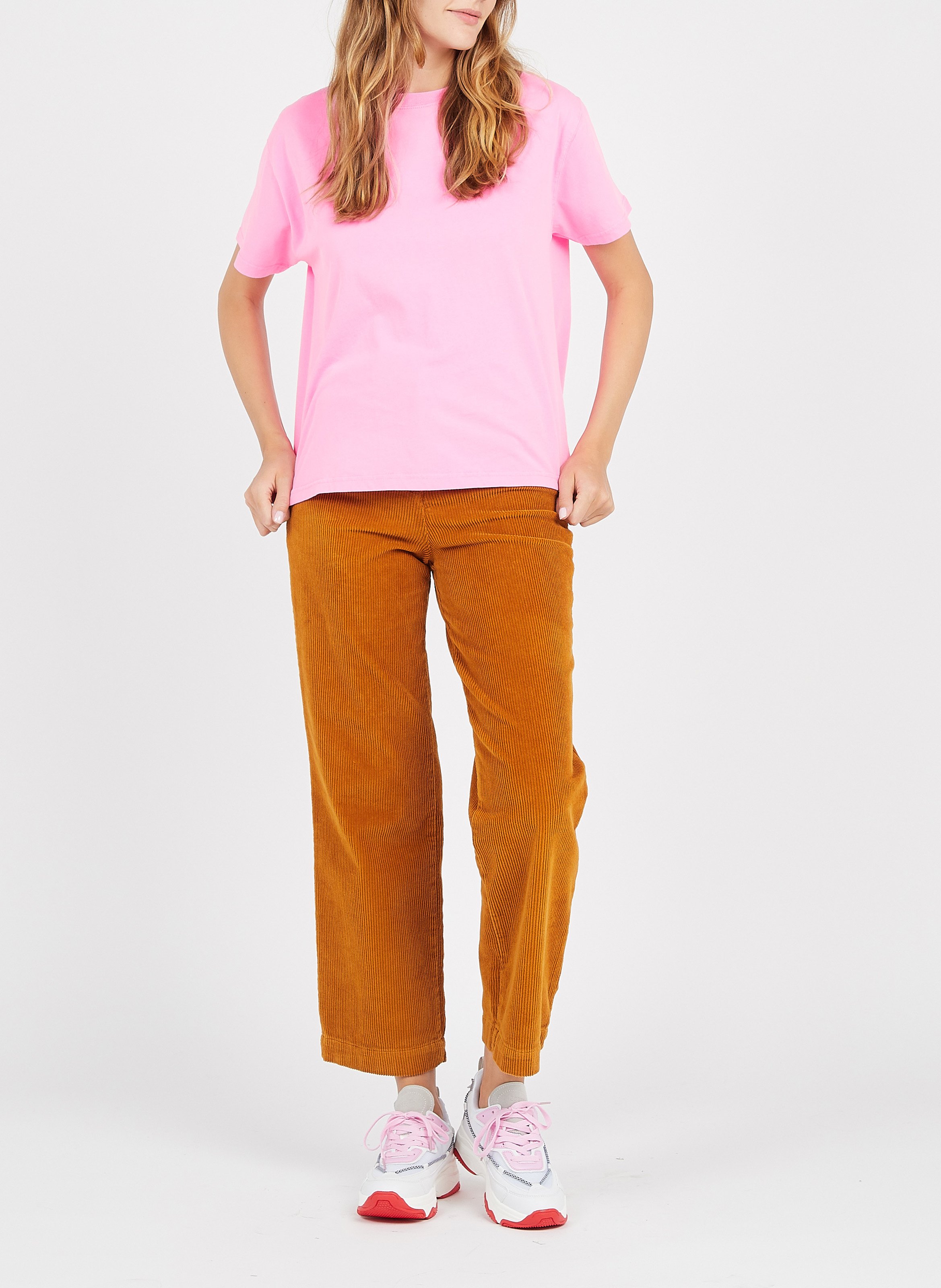 Tee-shirt ample col rond en coton  AMERICAN VINTAGE Rose