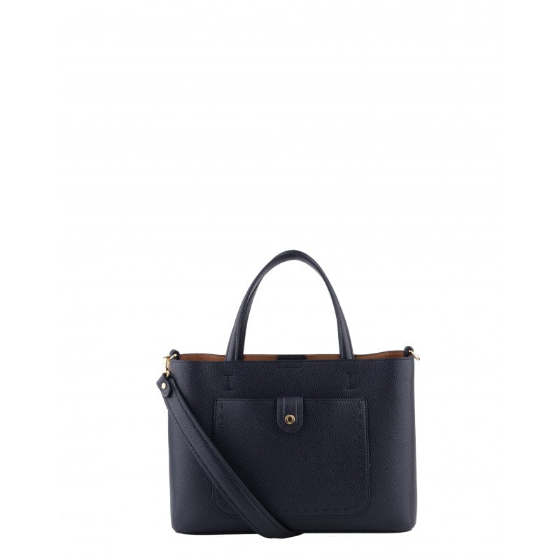 Handbag - cowhide leather POURCHET Blue