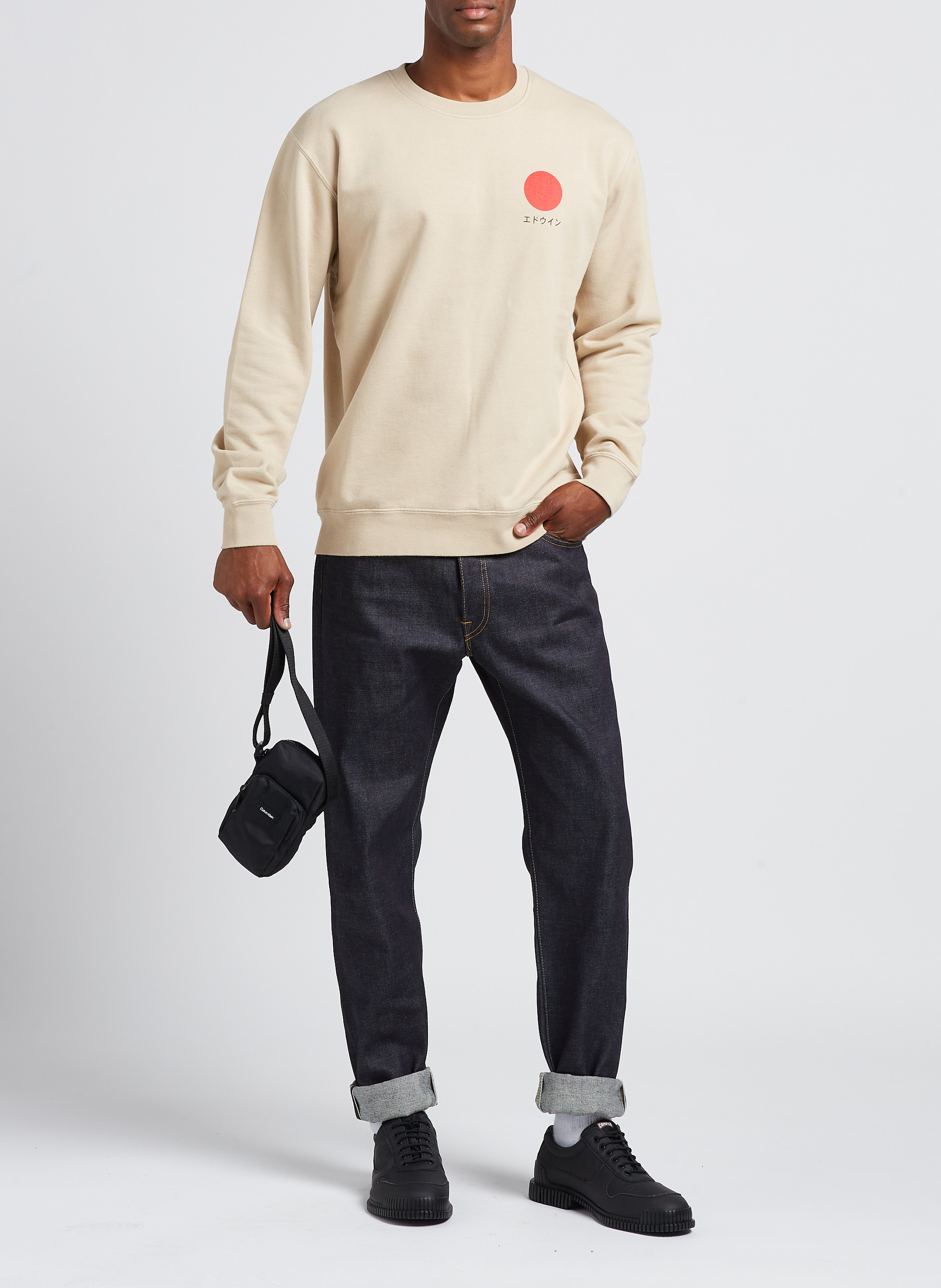 Monogrammed shoulder bag CALVIN KLEIN Black