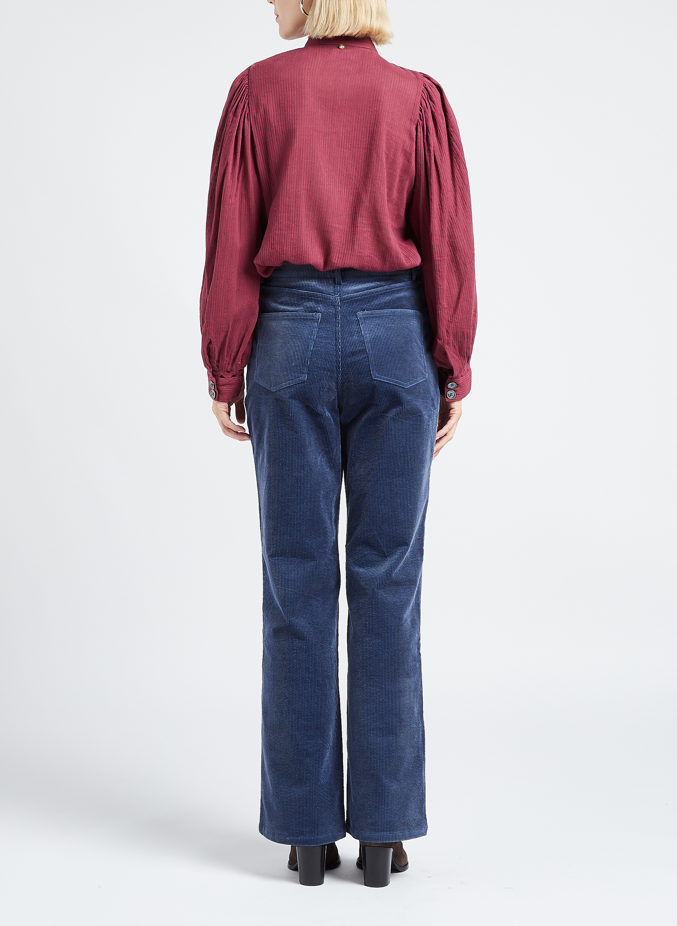 Gerade geschnittene Taillenhose aus Baumwoll-Mix ANTIK BATIK Blau