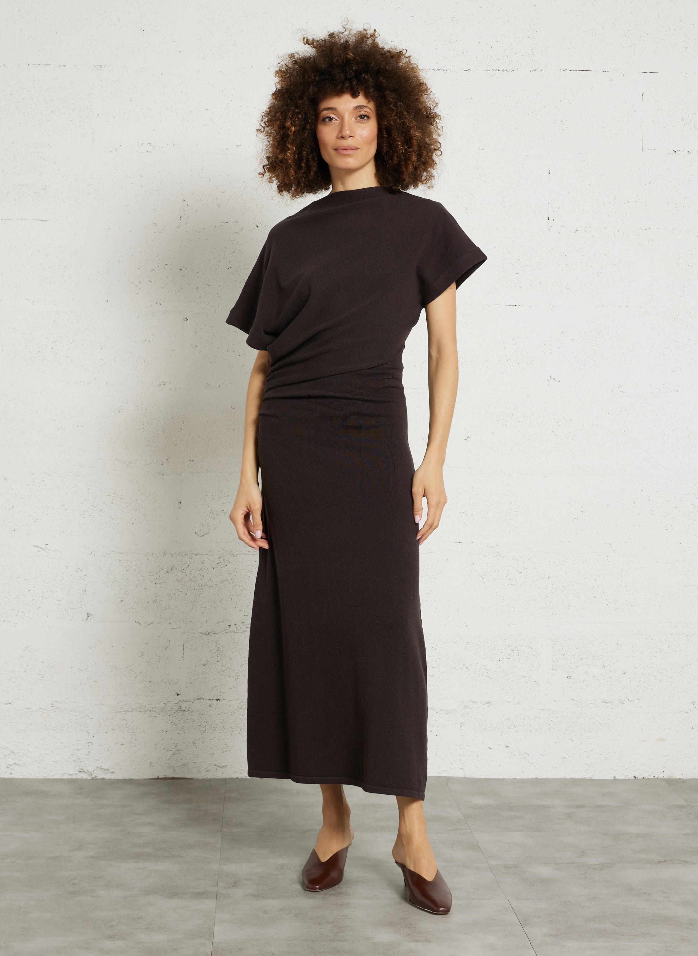 Rundhalskleid aus Bio-Baumwollmischung SOEUR Grau