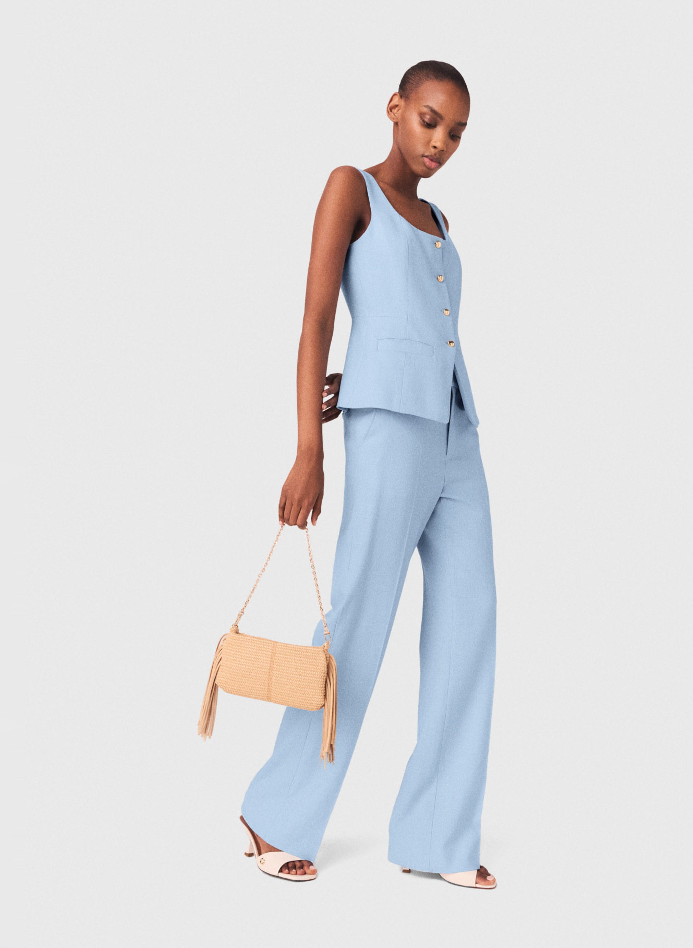 Straight suit trousers MAJE Blue