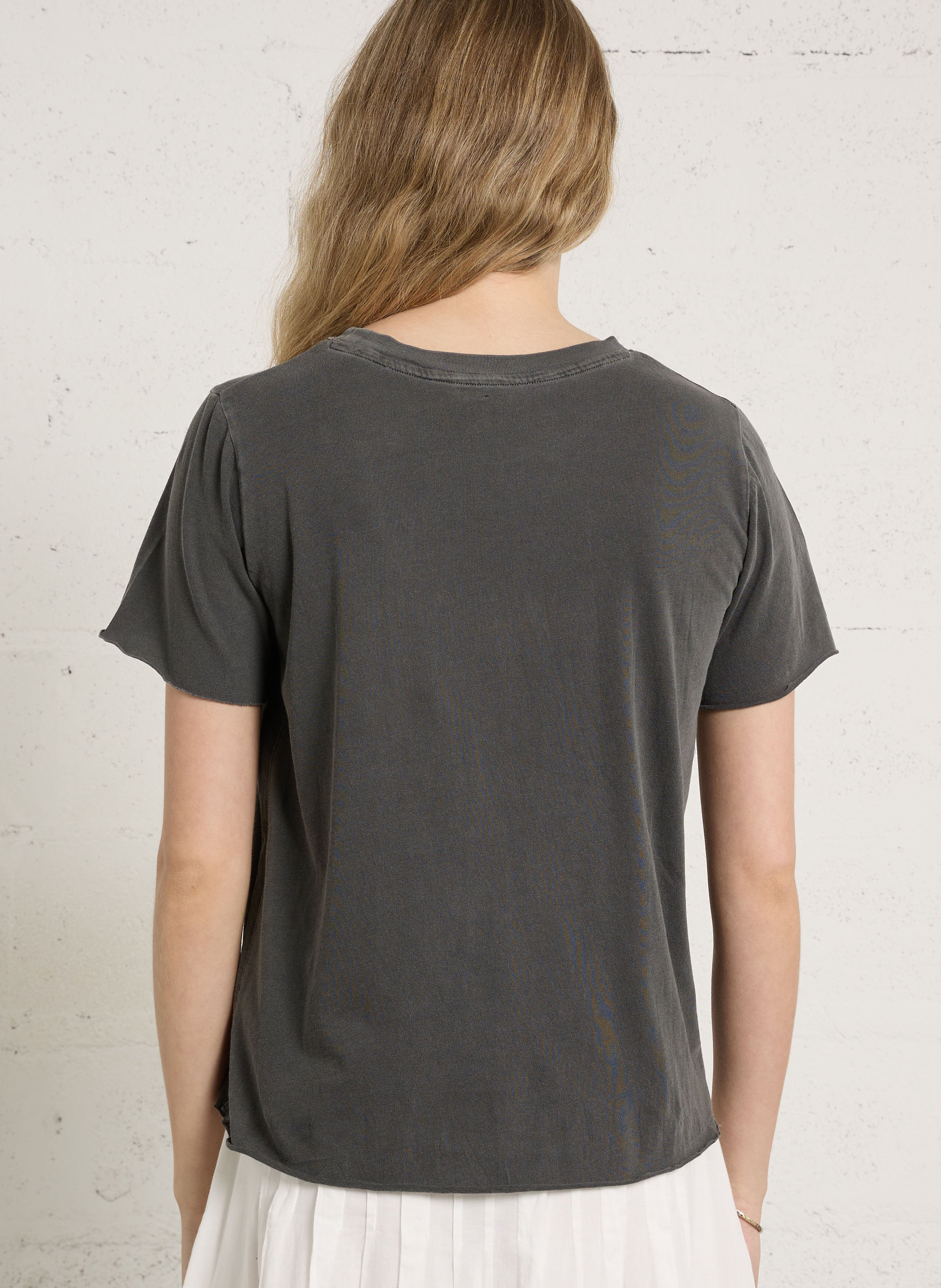 Tee-shirt droit col rond en coton bio LEON & HARPER Gris