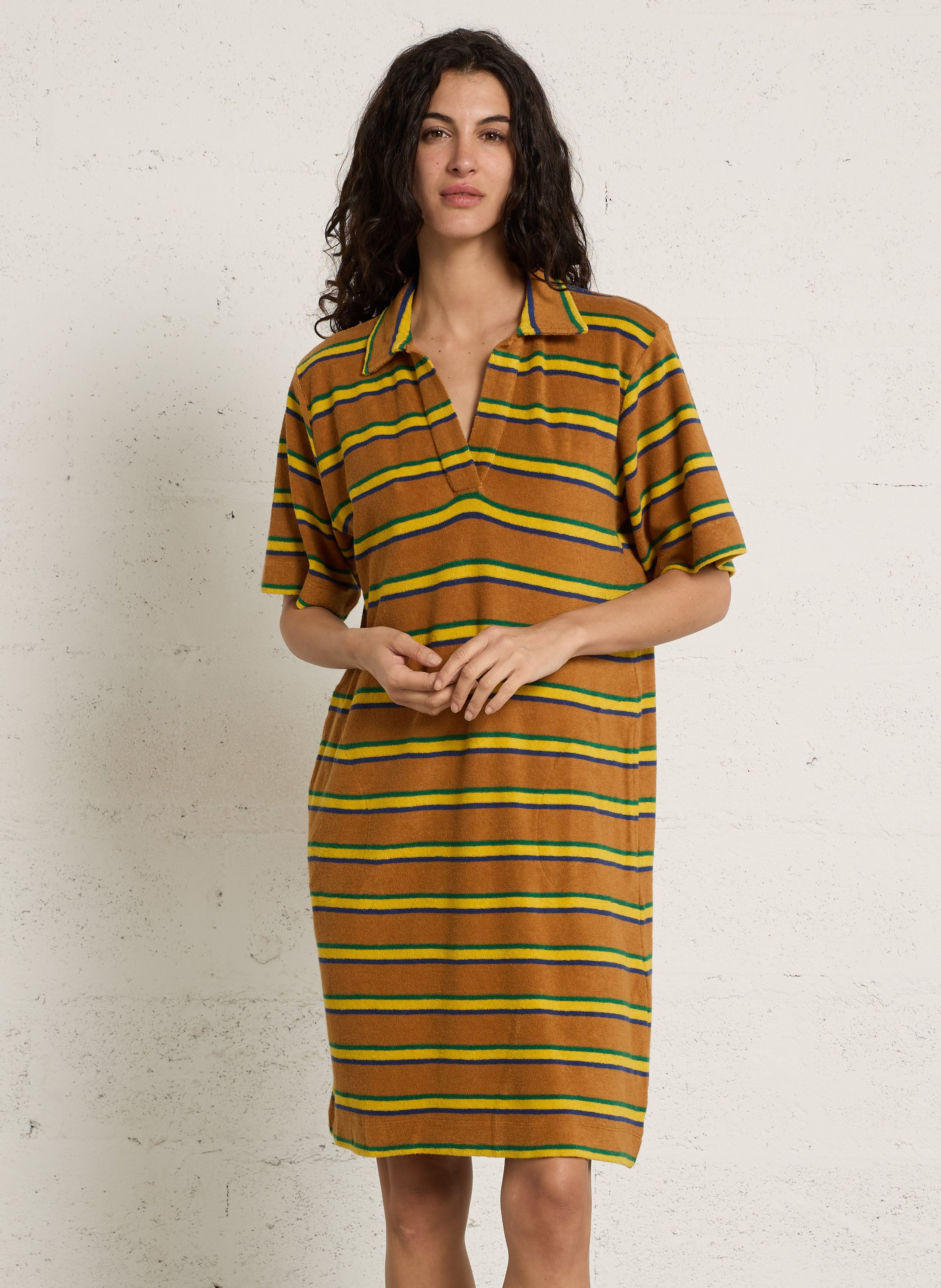 Mittellanges Bio-Baumwollkleid LEON & HARPER Grun