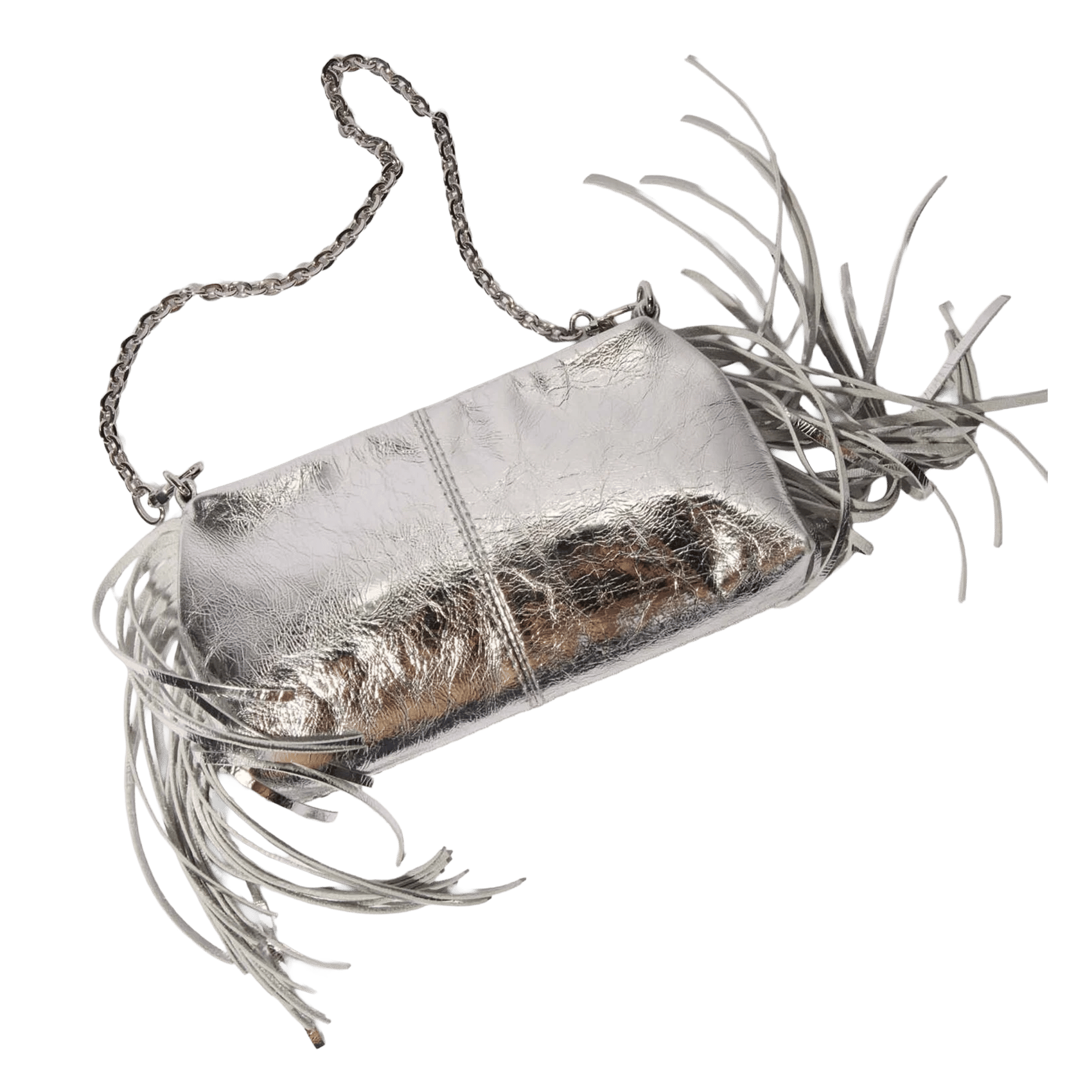 Pochette en cuir MAJE Argent