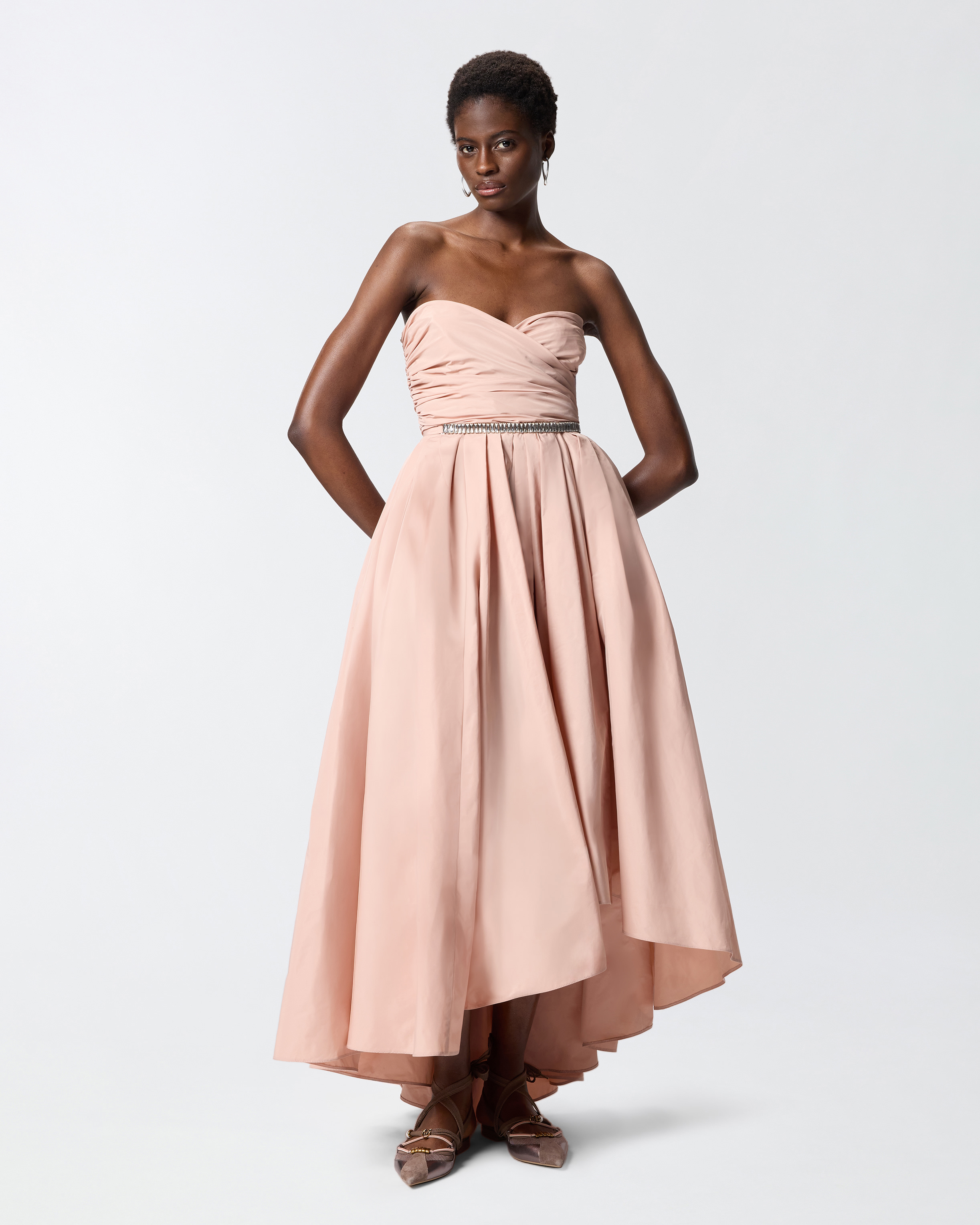 Élégante robe longue avec fine ceinture bijou PINKO Rose