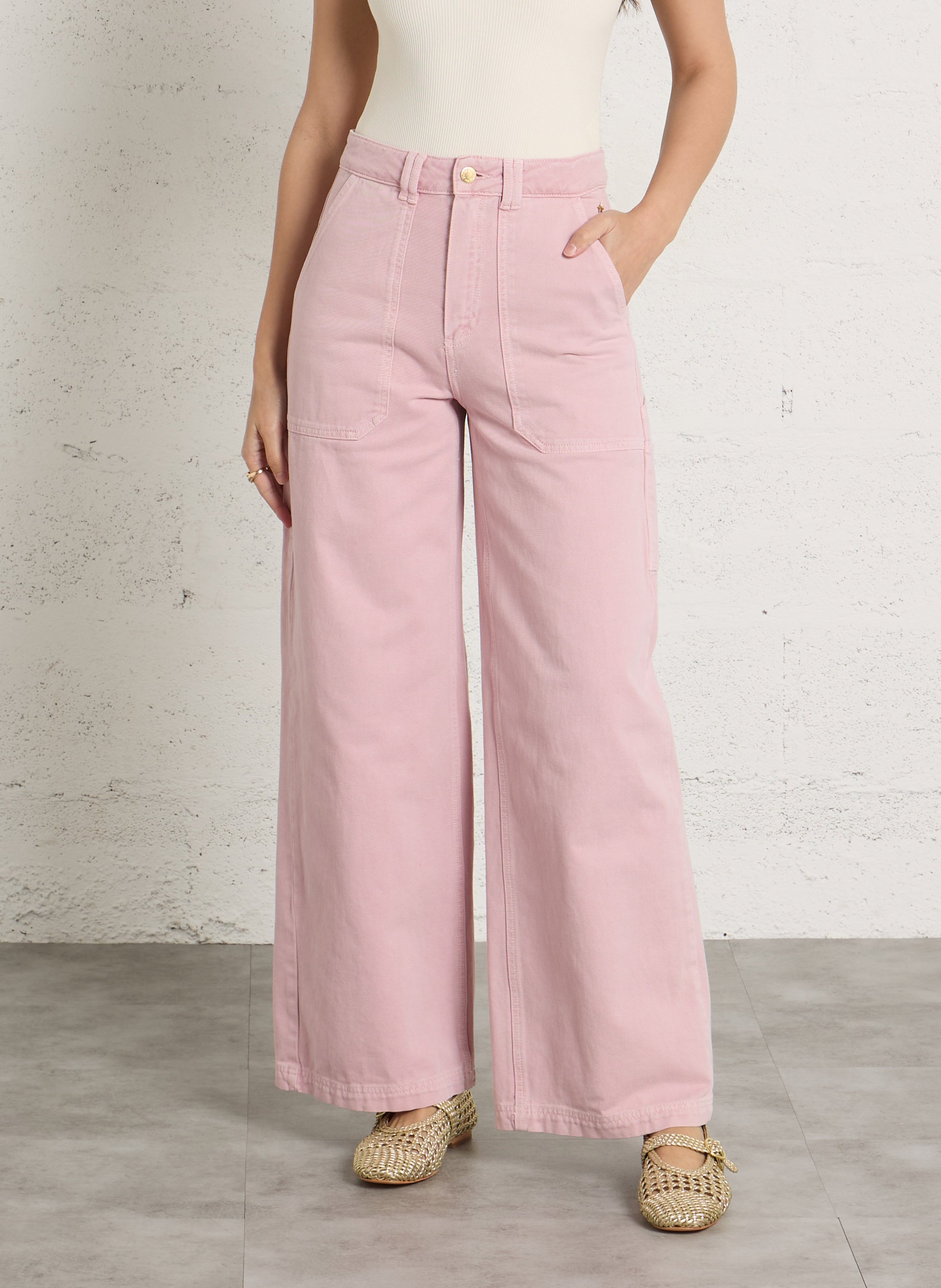 Weit geschnittene Jeans - aus Baumwolle DES PETITS HAUTS Rosa