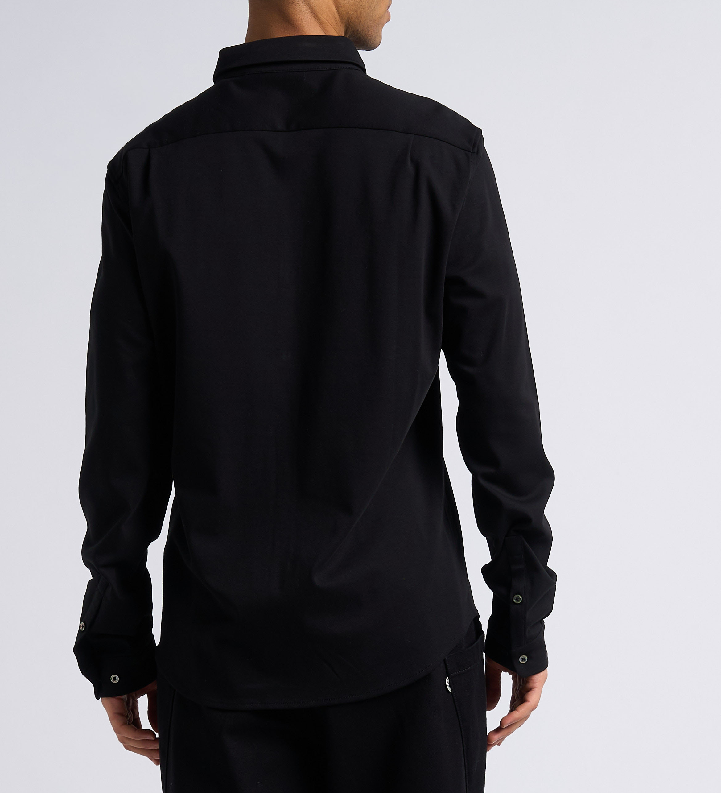 Regular-fit overhemd met klassieke kraag | biokatoenblend IKKS Zwart