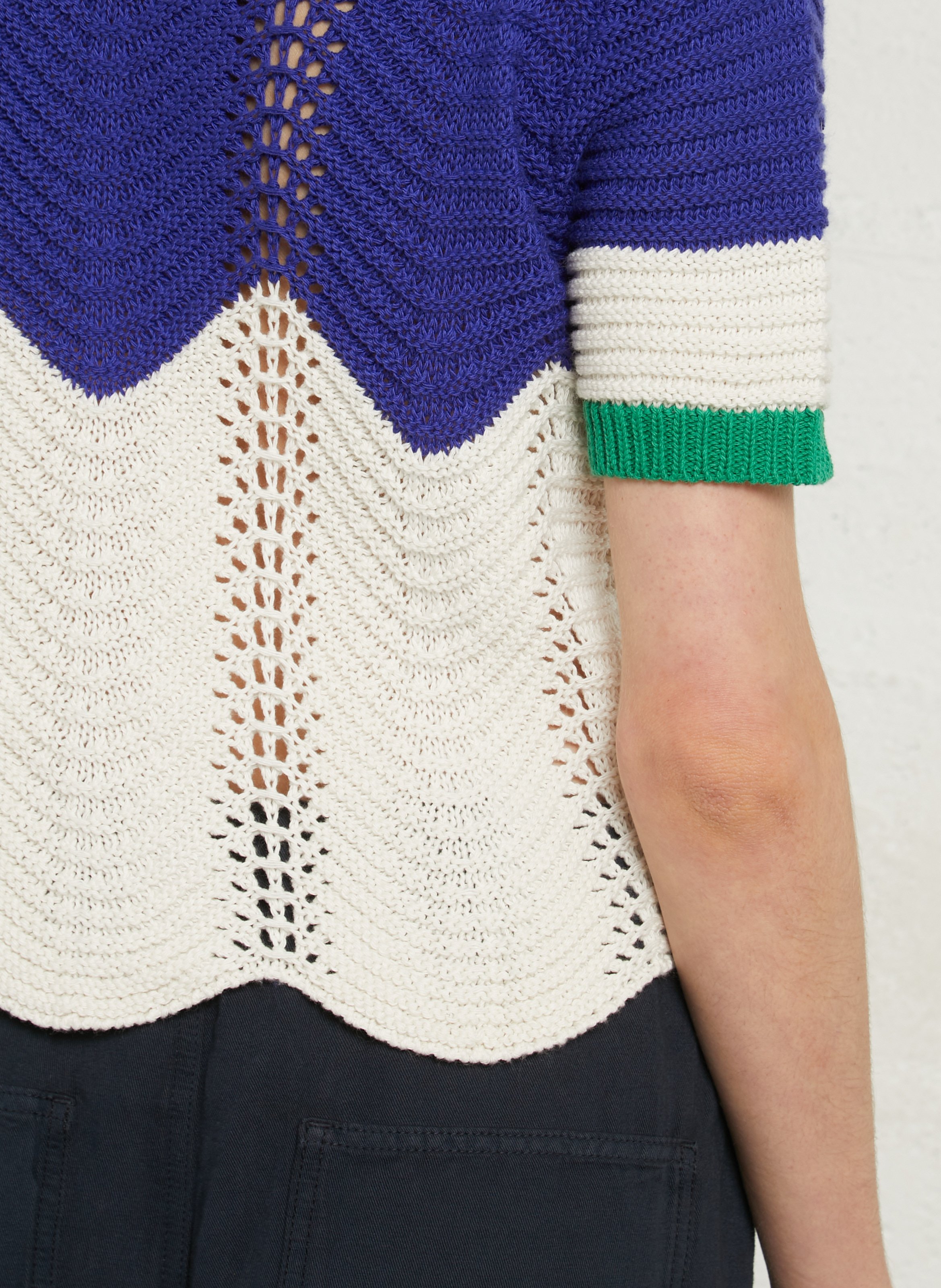 Cotton-blend sweater with polo collar TINSELS Multicolored