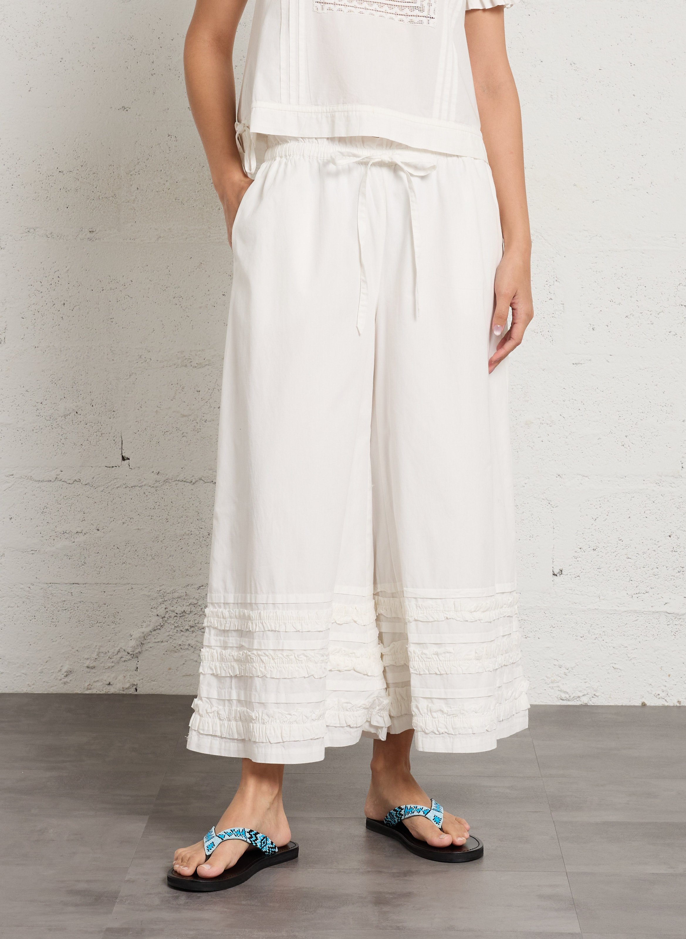 Bio-Baumwoll-Caprihose DAMSON MADDER Weiss