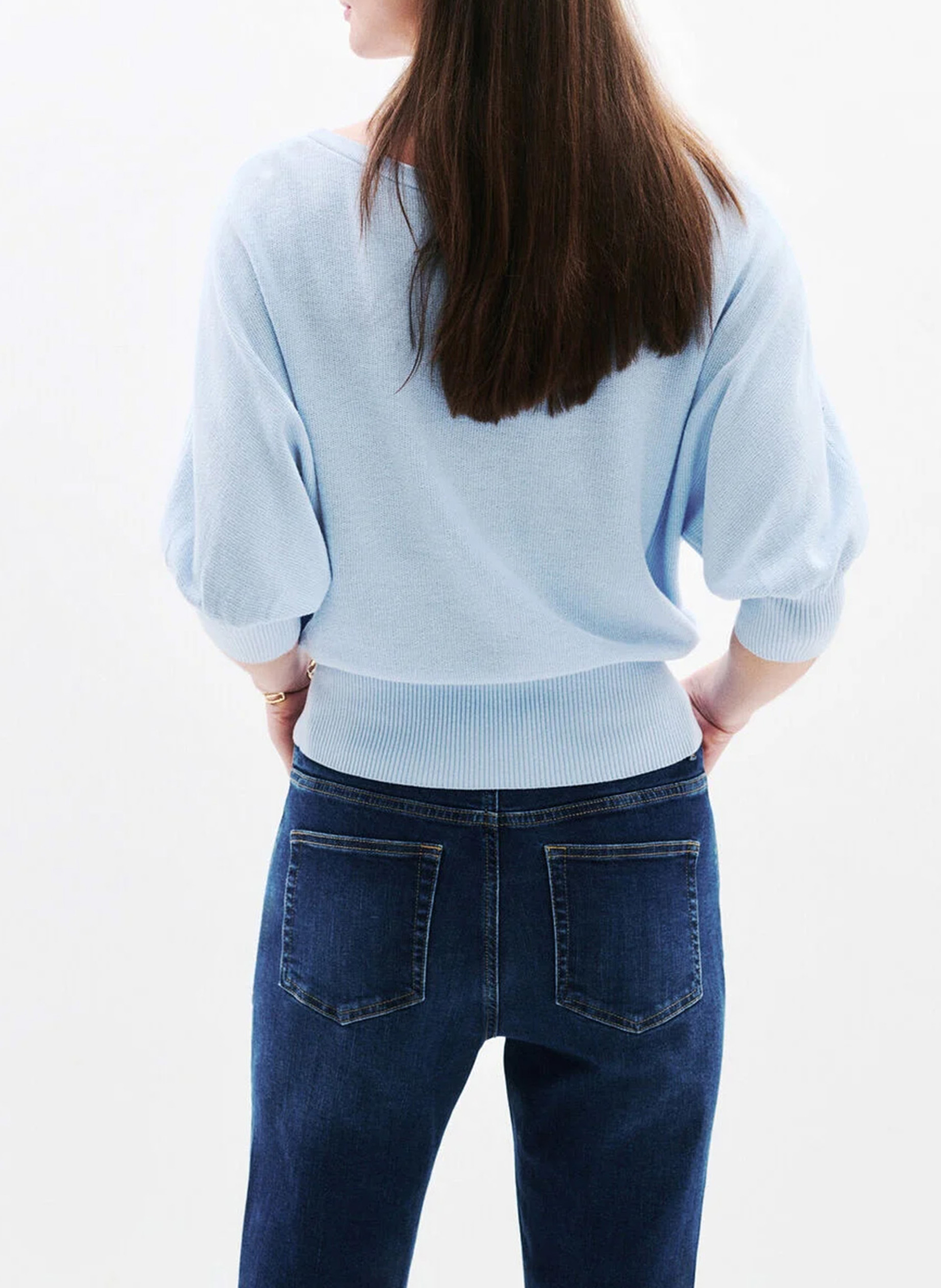 Pull oversize col bateau en coton CAROLL Bleu