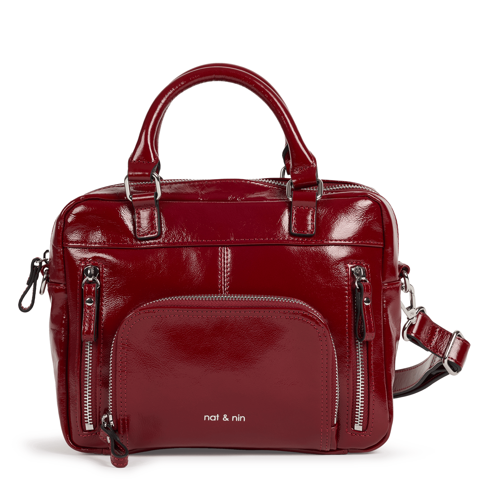 Multitaschen-Handtasche aus Leder NAT & NIN