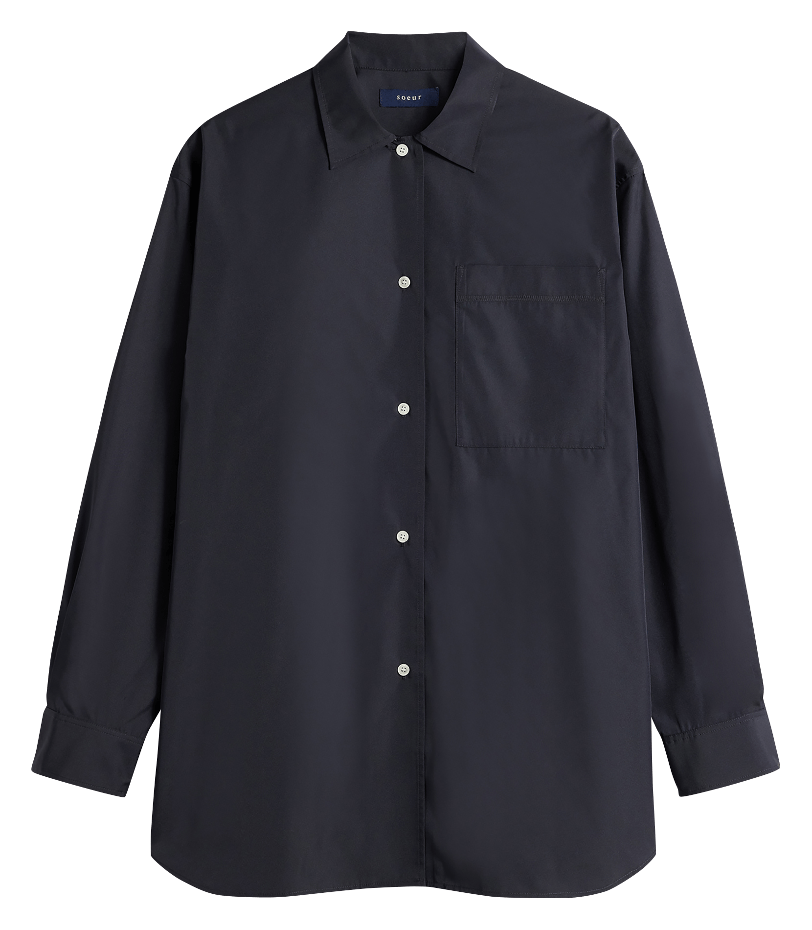 Weite Bluse mit klassischem Kragen SOEUR Blau