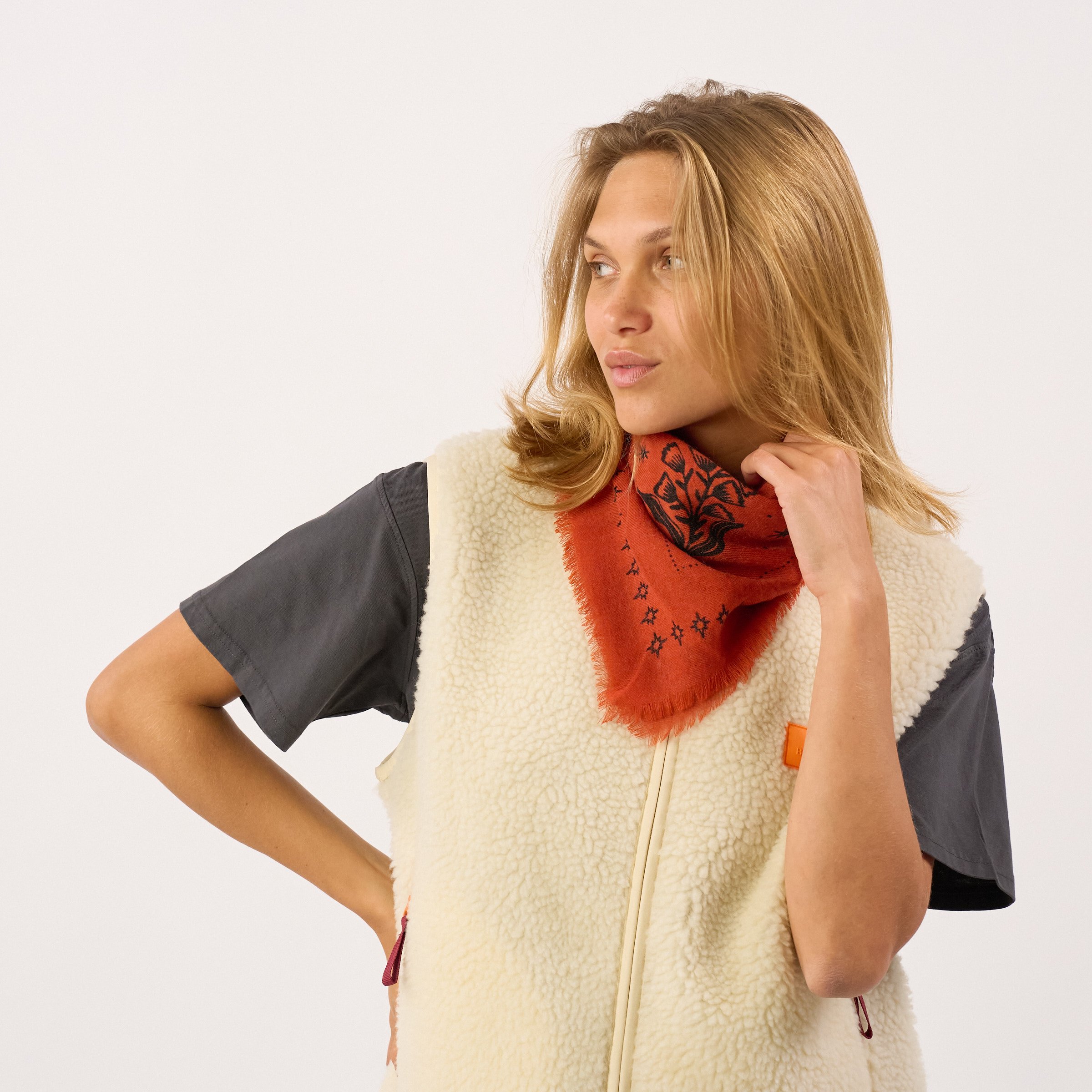 Small wool scarf alice | Red BILLYBELT Women