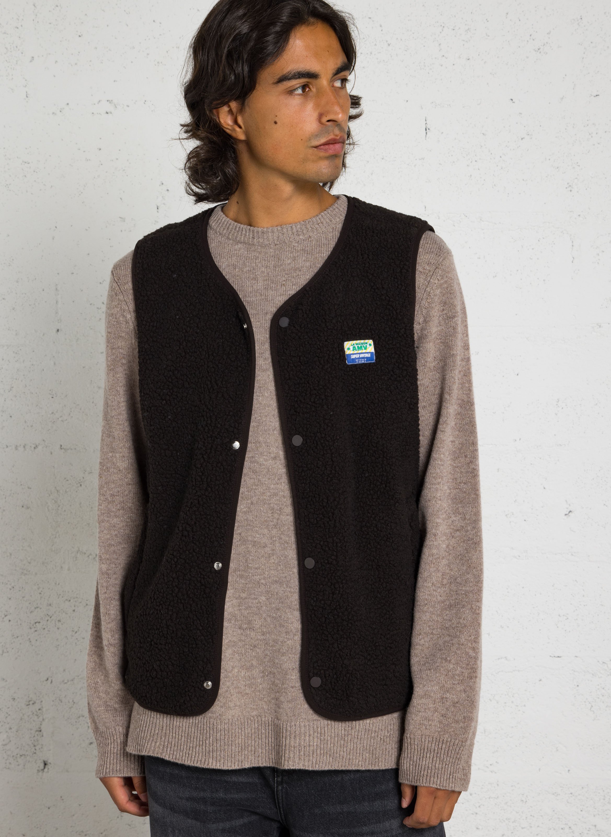 Veste col rond en sherpa  AMERICAN VINTAGE