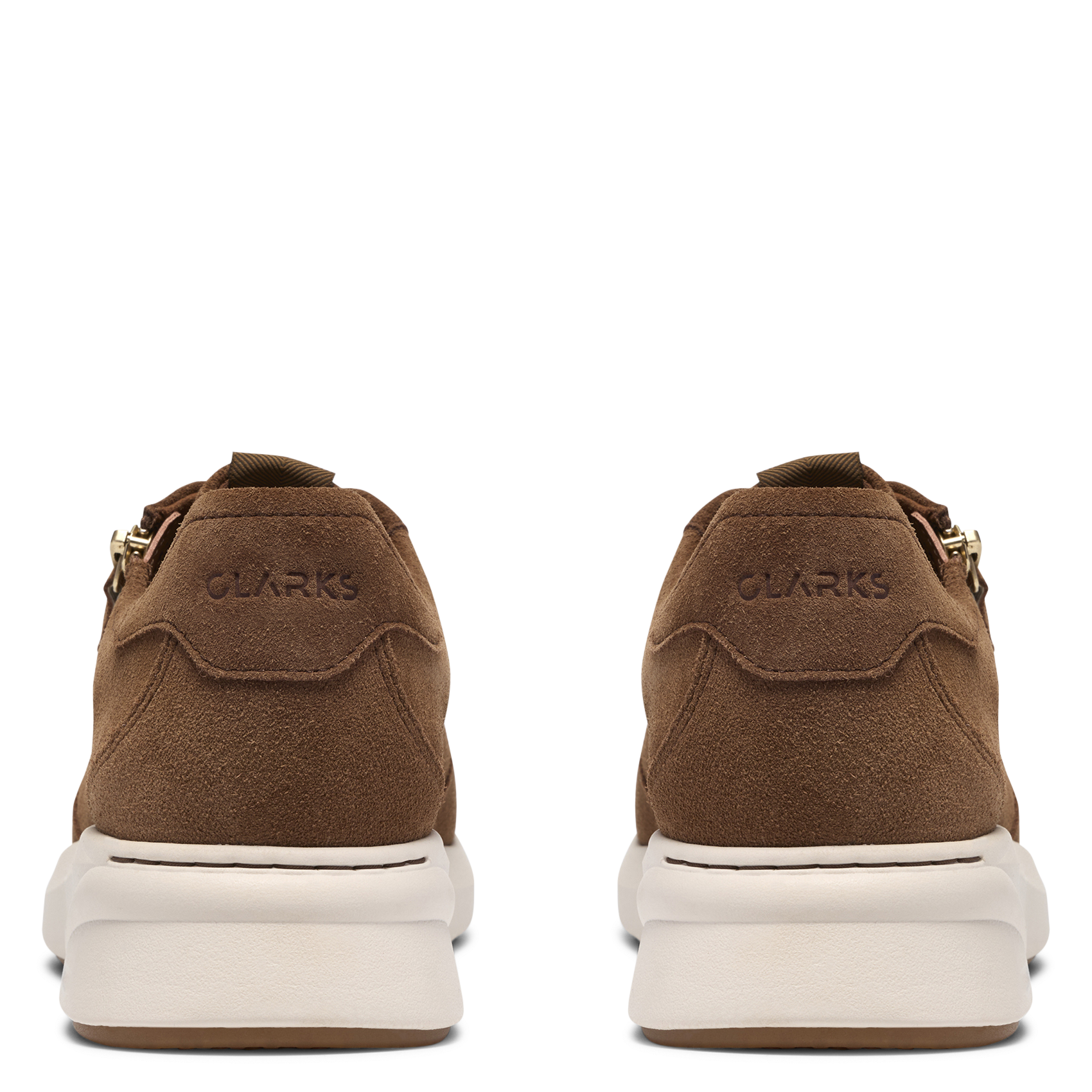 Low-top leather flatform sneakers CLARKS Brown