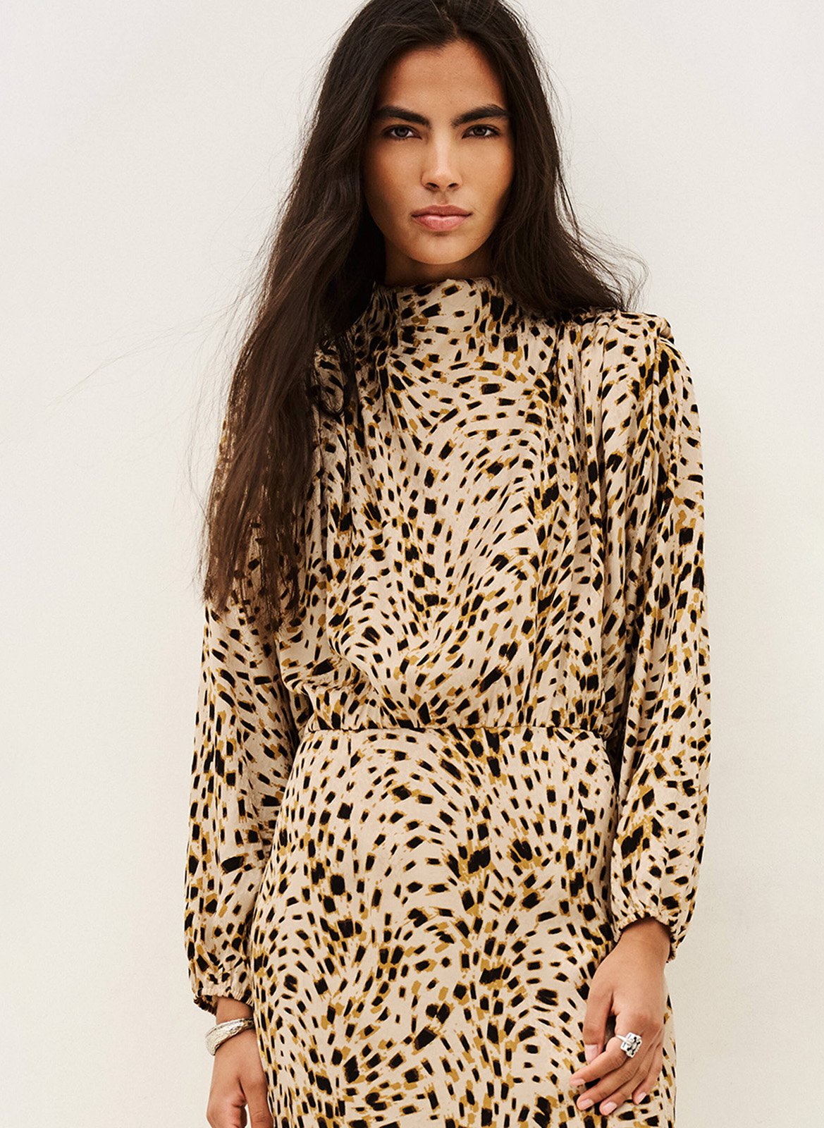 Leopard long dress BA&SH Beige