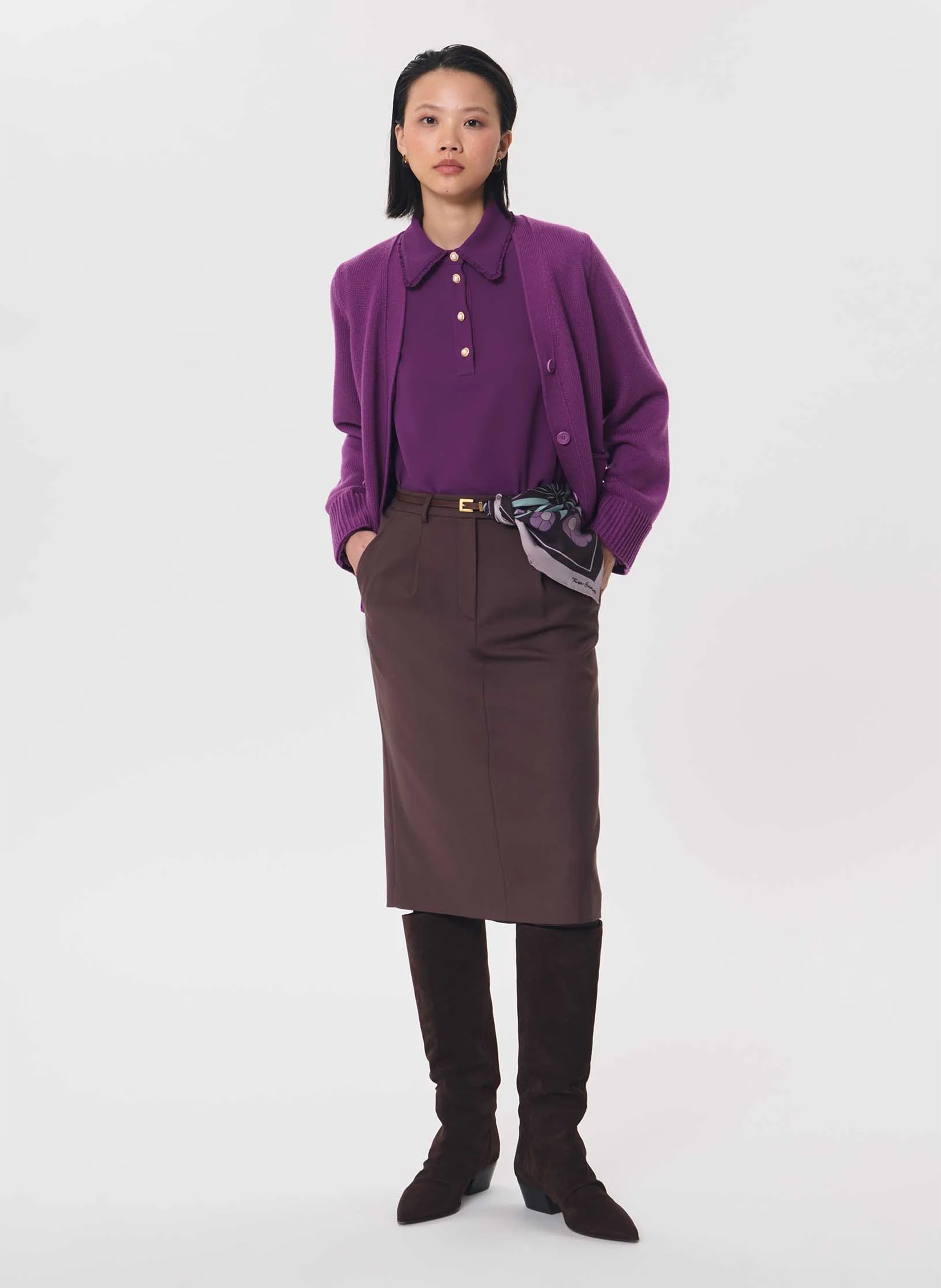 V-neck cardigan TARA JARMON Purple