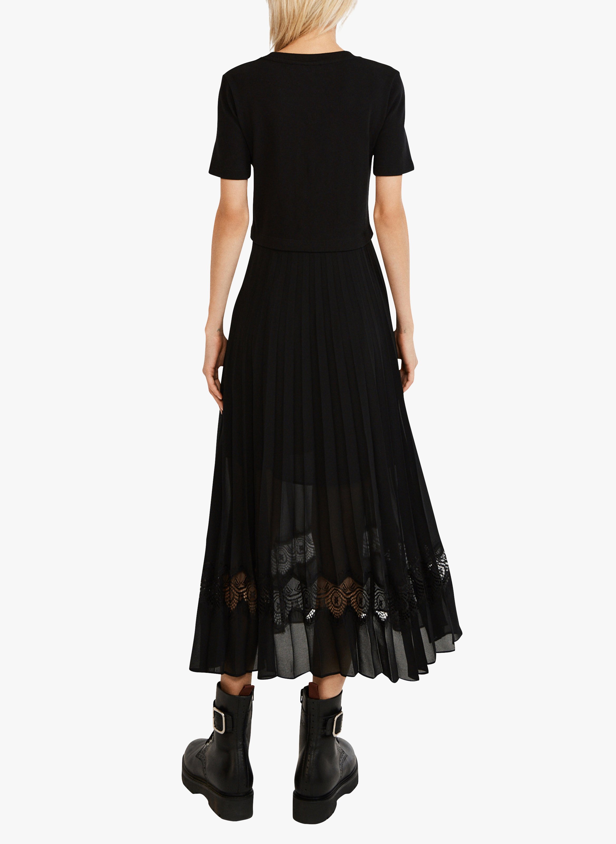 Robe midi bi-matière CLAUDIE PIERLOT Noir