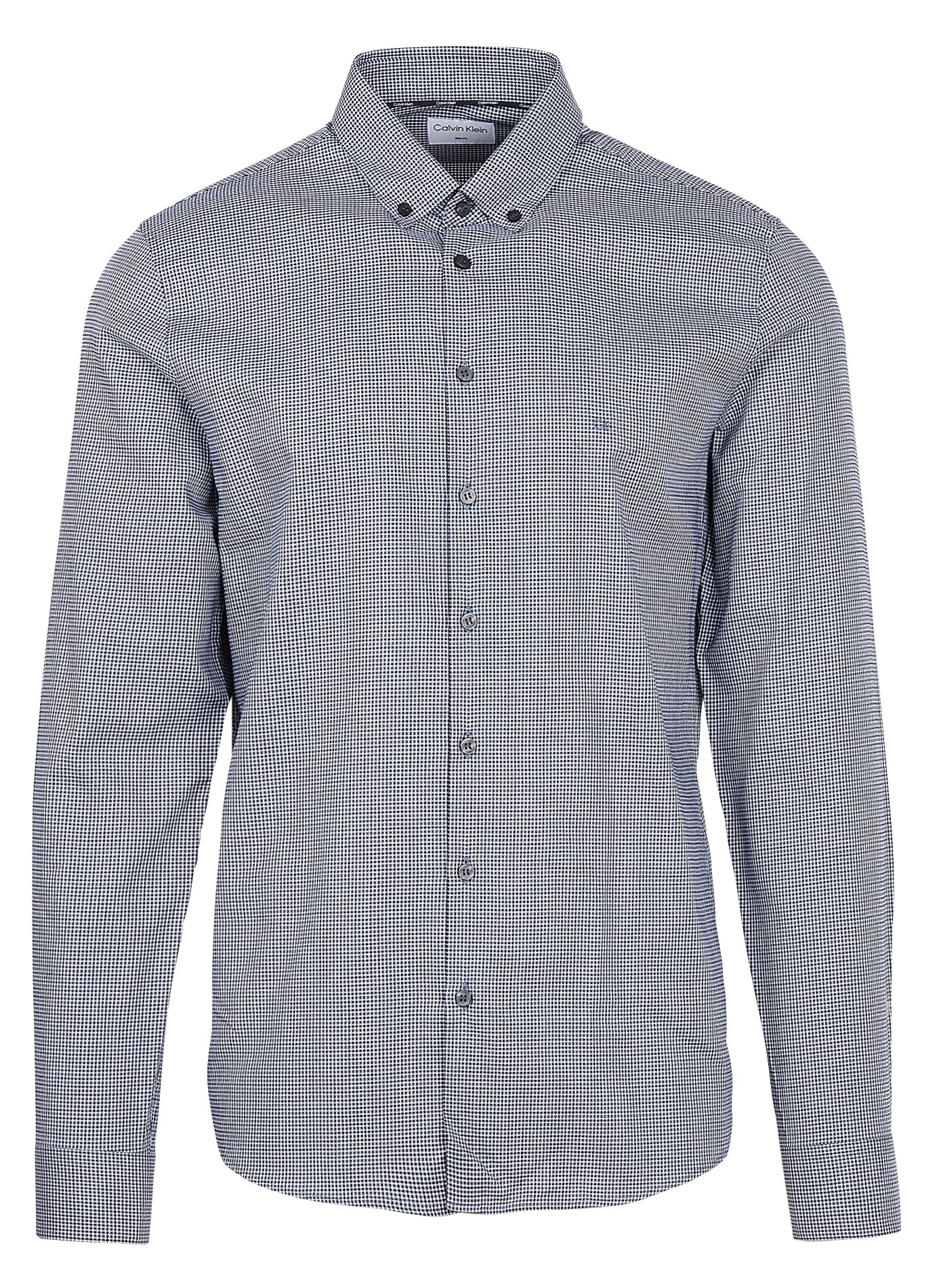 Striped cotton shirt with classic collar BlueCALVIN KLEIN