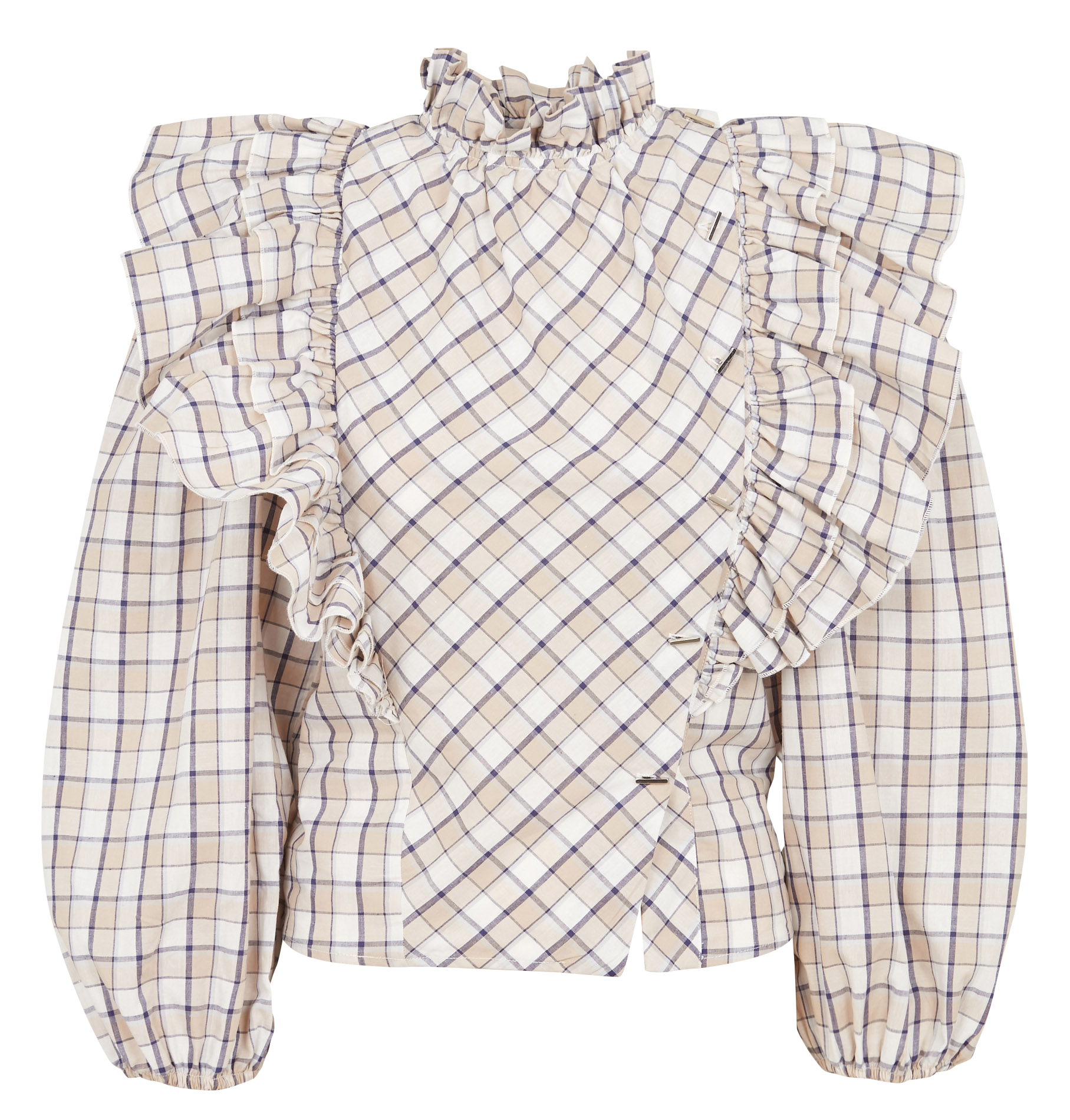 Chemise col victorien en coton THE LABEL EDITION Beige