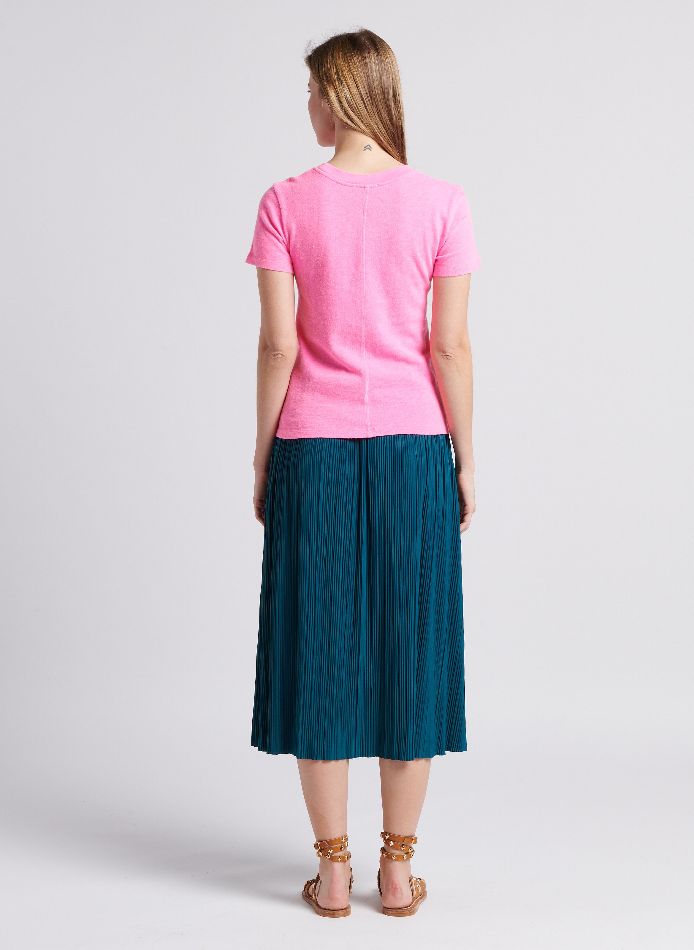 Straight cotton round-neck T-shirt AMERICAN VINTAGE Pink