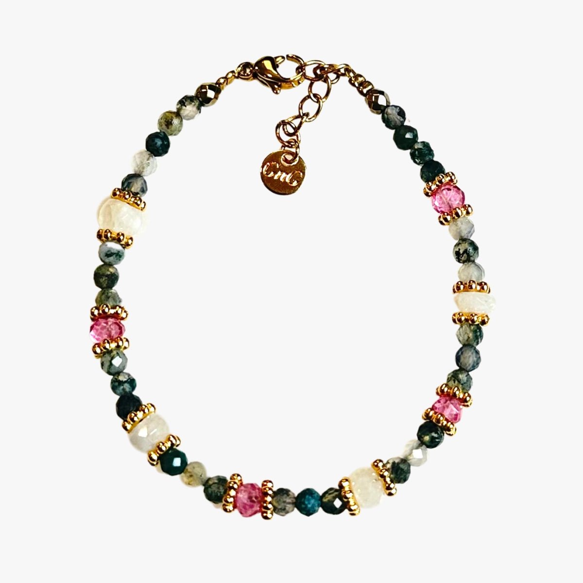 Moss Agate Bracelet GINANDGER Multicolored