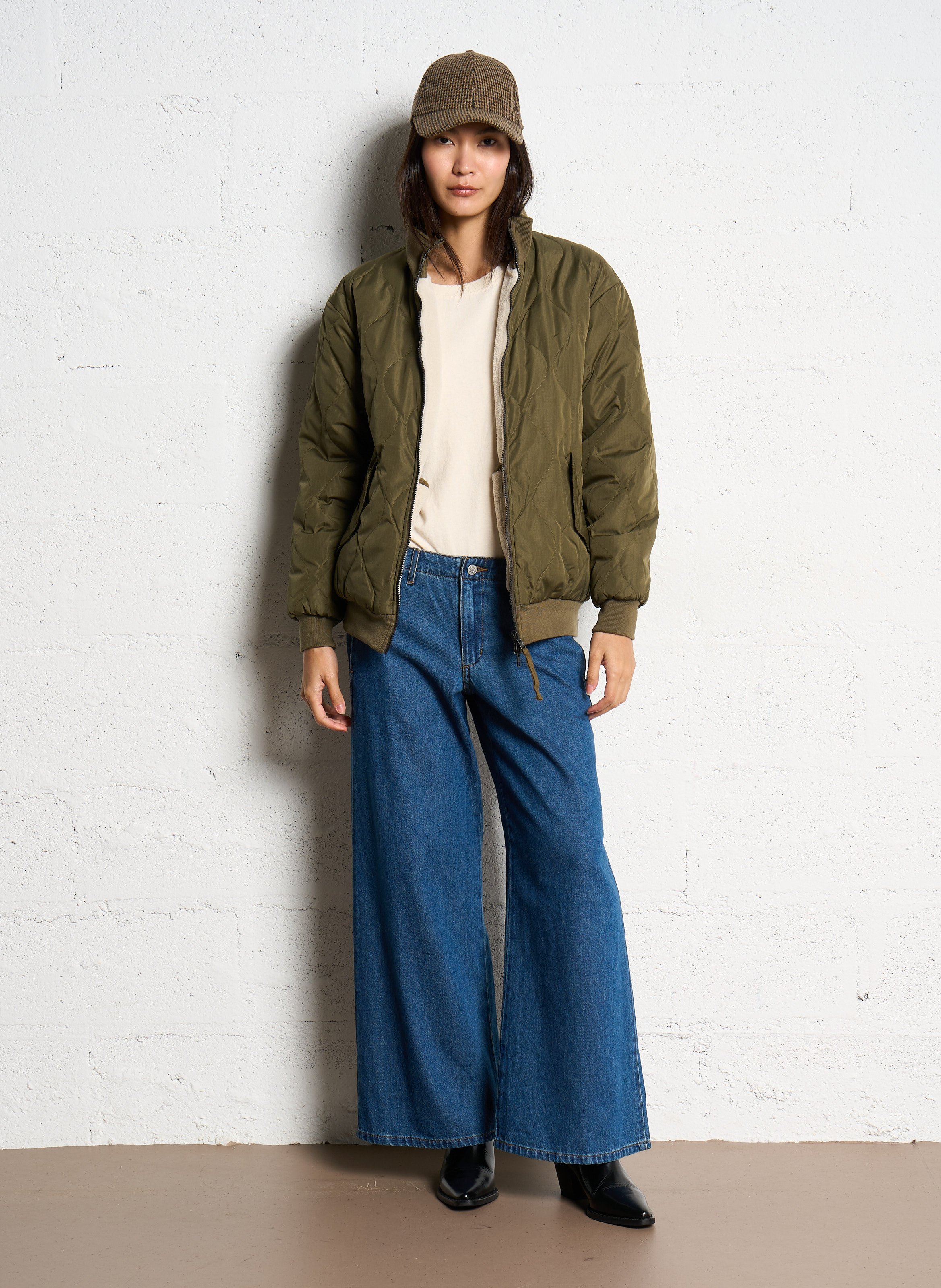 Veste droite réversible col montant TAION Kaki