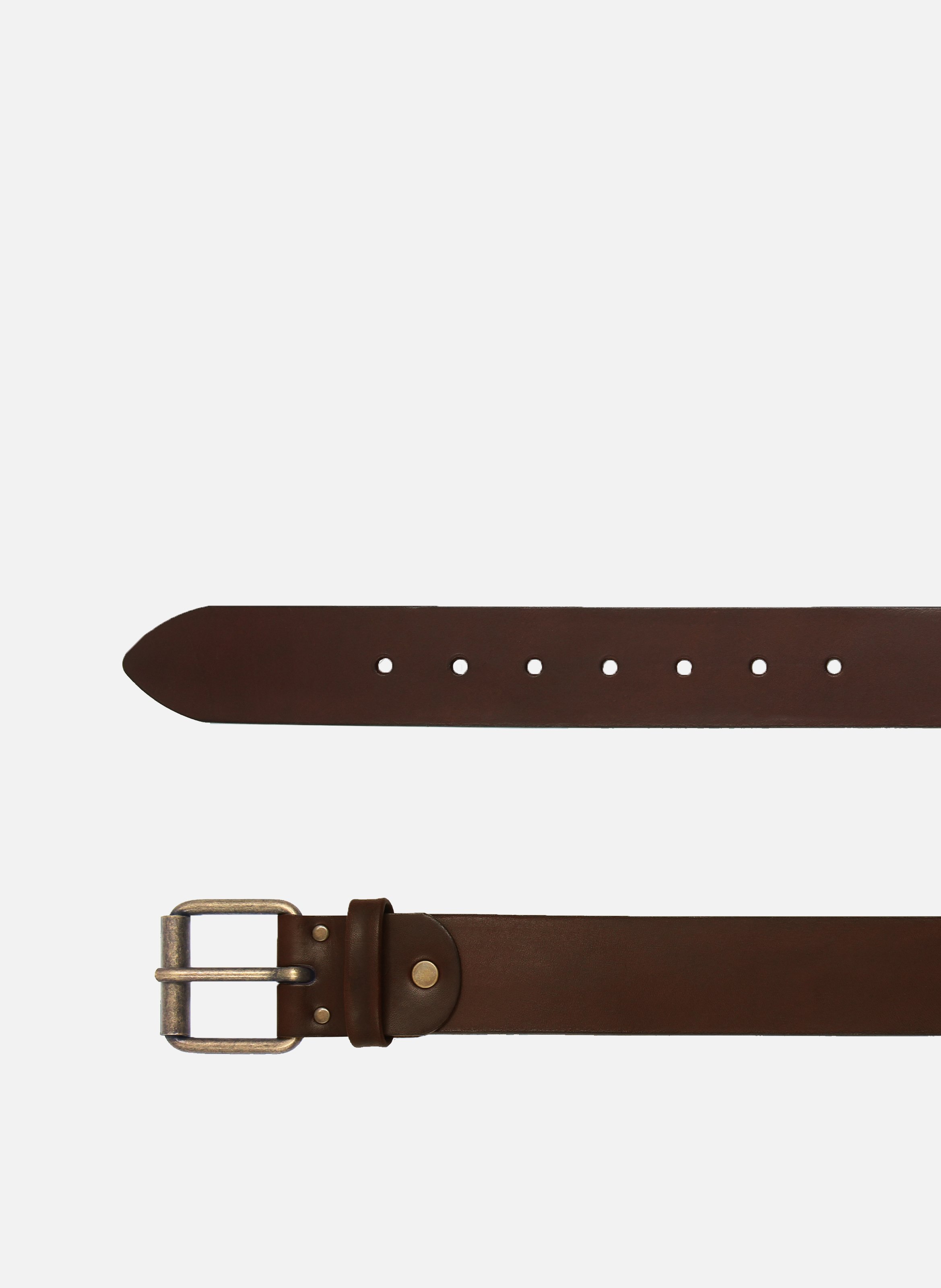 Smooth leather weekend belt JULES & JENN Brown