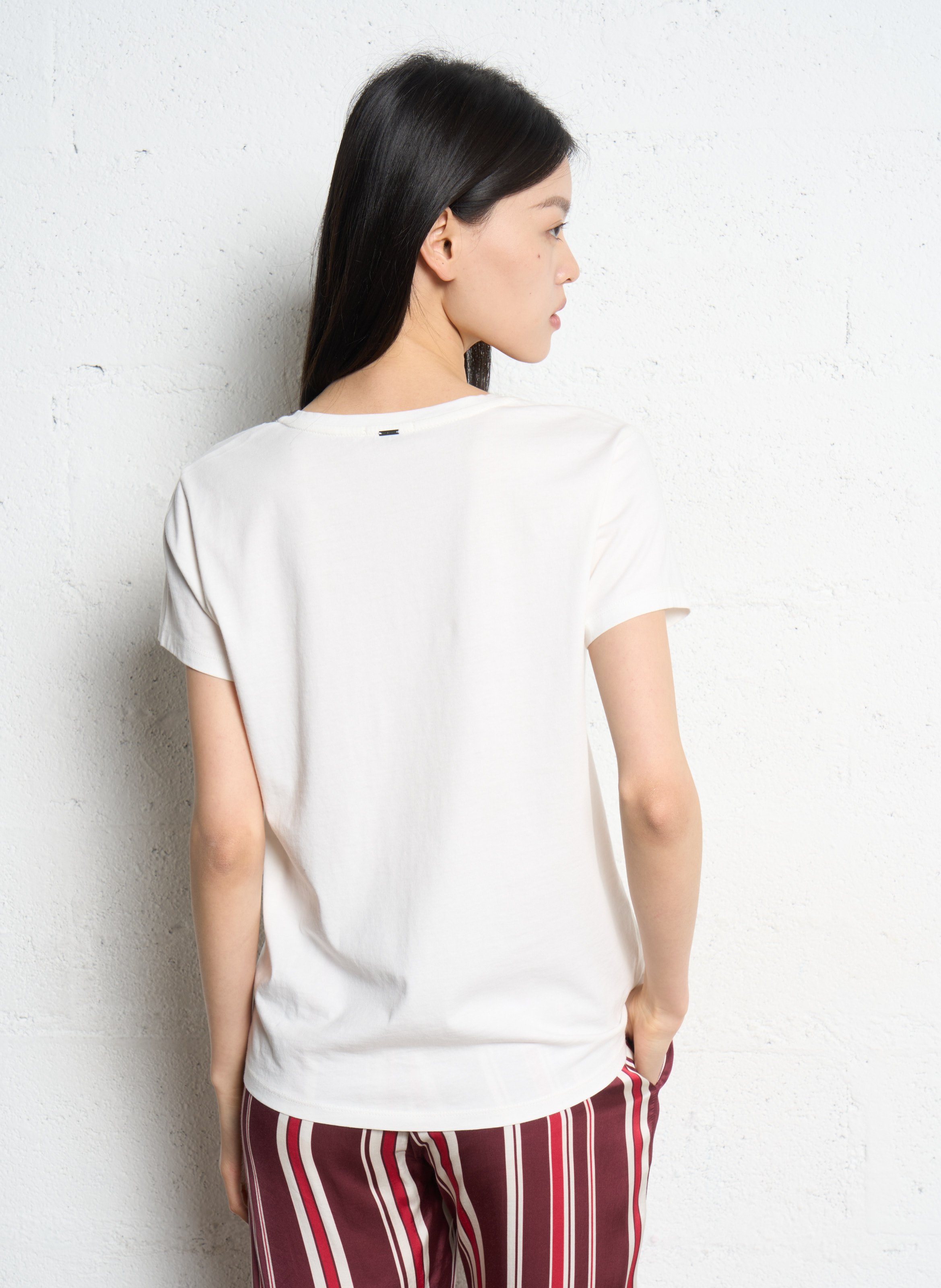 Basic cotton T-shirt IKKS White