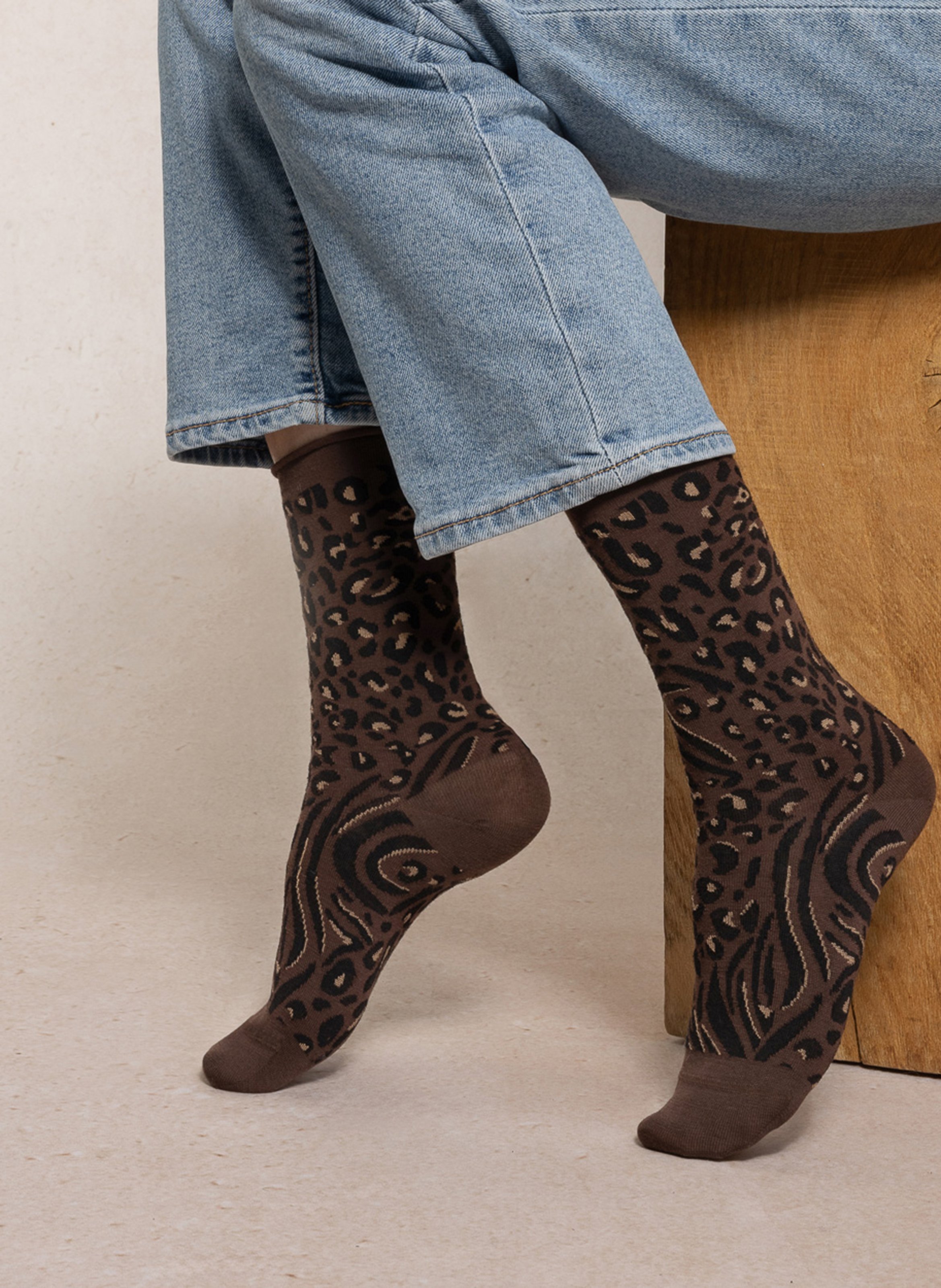 Wool-blend socks BLEUFORET Brown