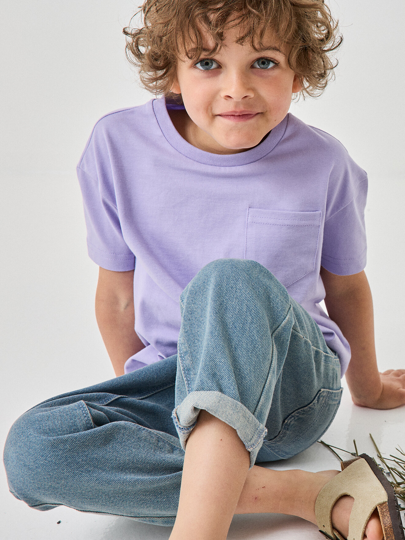 Organic cotton plain T-shirt CYRILLUS Purple