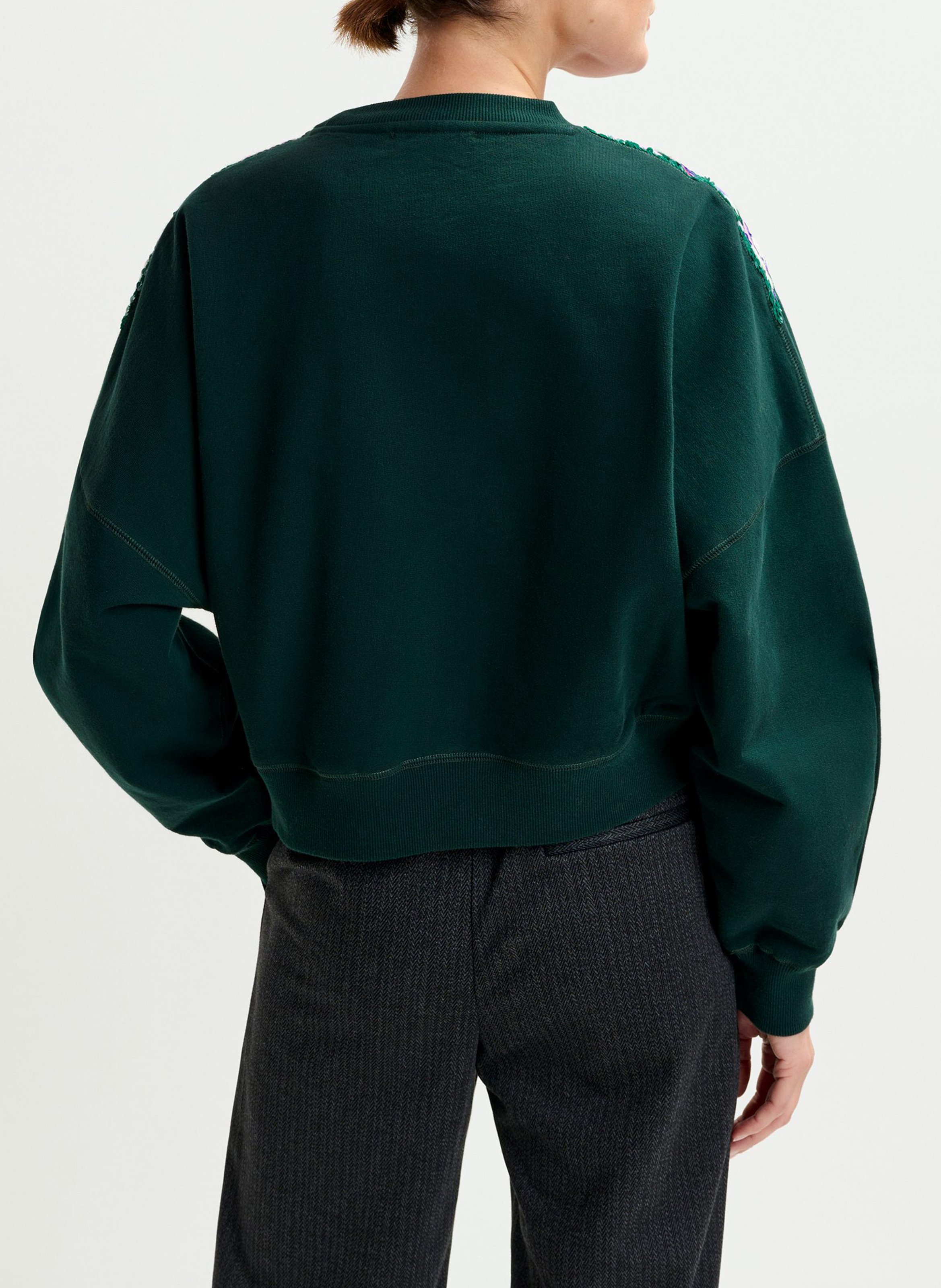 Pull col rond pailleté ESSENTIEL ANTWERP Vert
