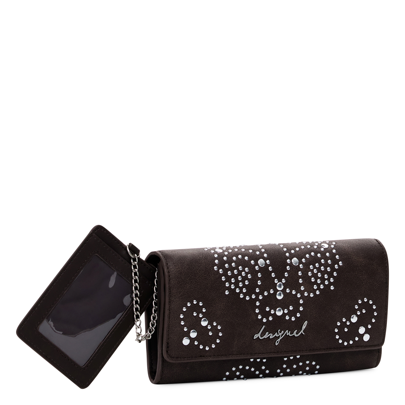 Portefeuille à clous effet cuir DESIGUAL Marron