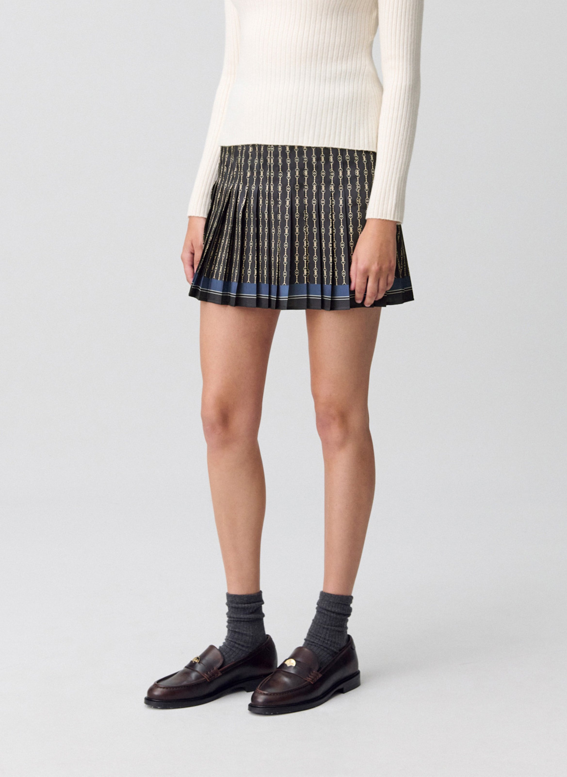 Jupe courte plissée imprimé CLAUDIE PIERLOT Multicolore