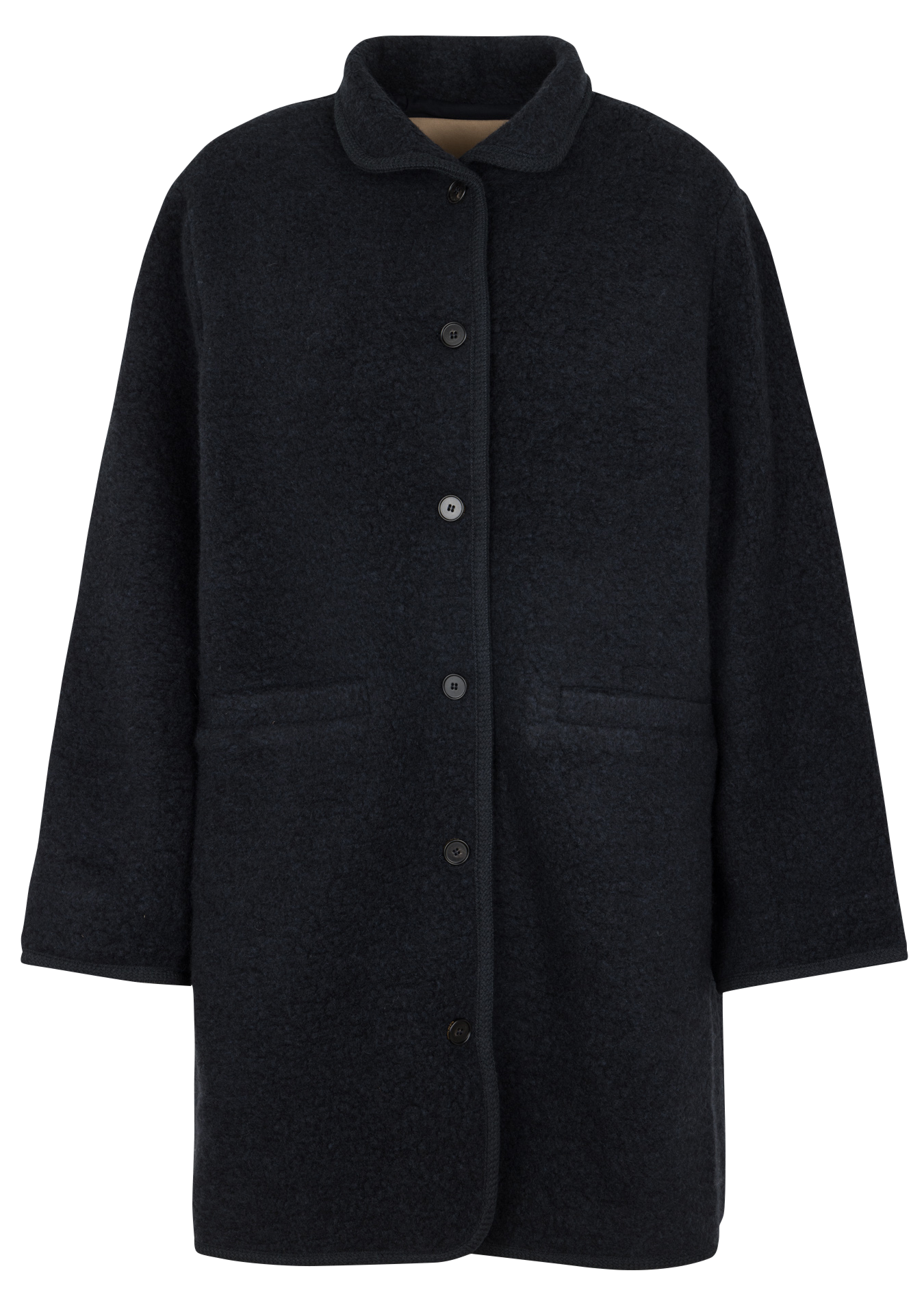 Jas met opstaande kraag - wolblend RUE DE TOKYO Blauw