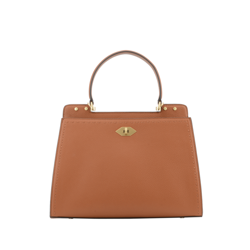 Handbag - cowhide leather POURCHET Brown