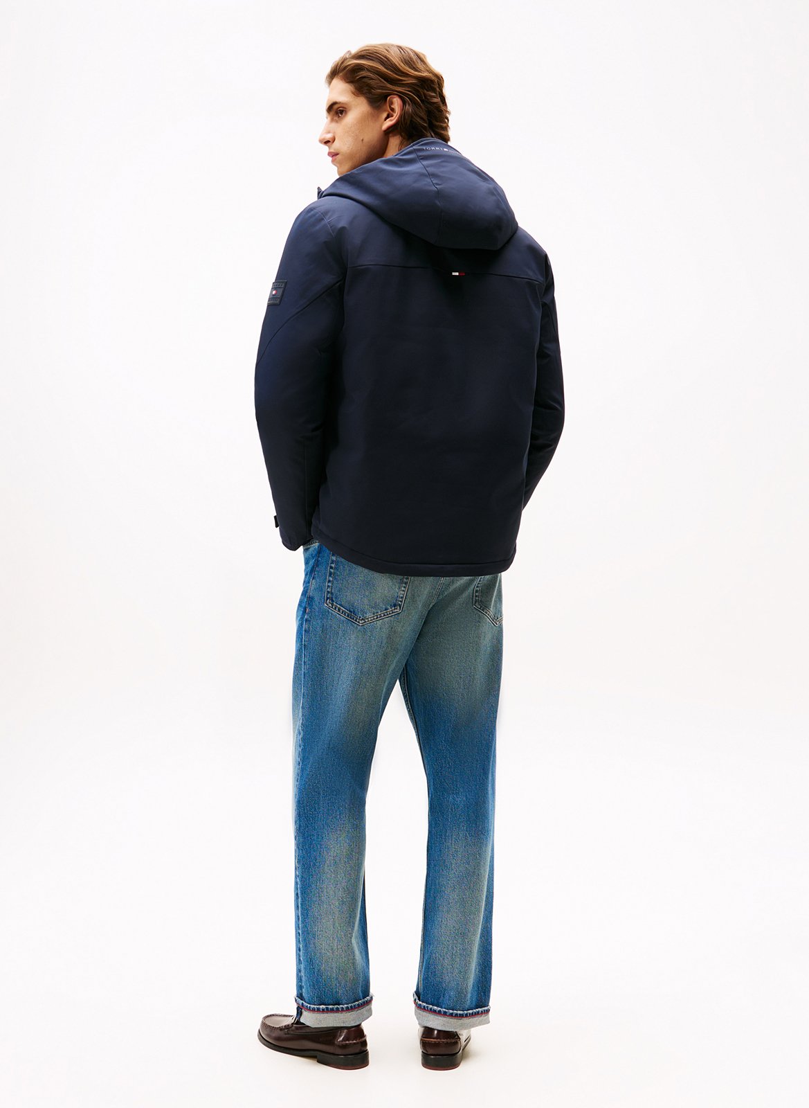 Doudoune droite en fibres recyclées mélangées TOMMY HILFIGER Bleu