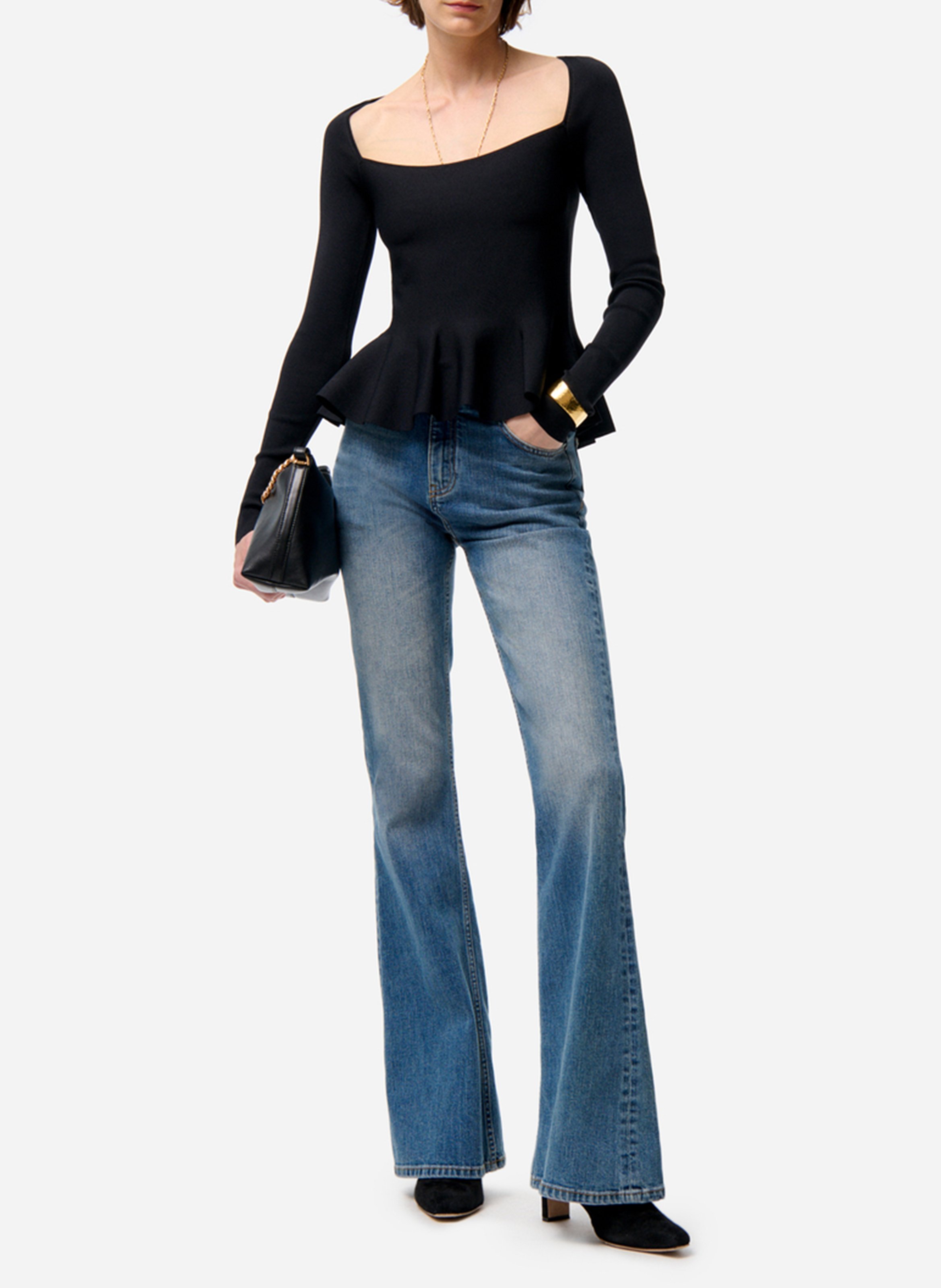 Square-neck top VANESSA BRUNO Black