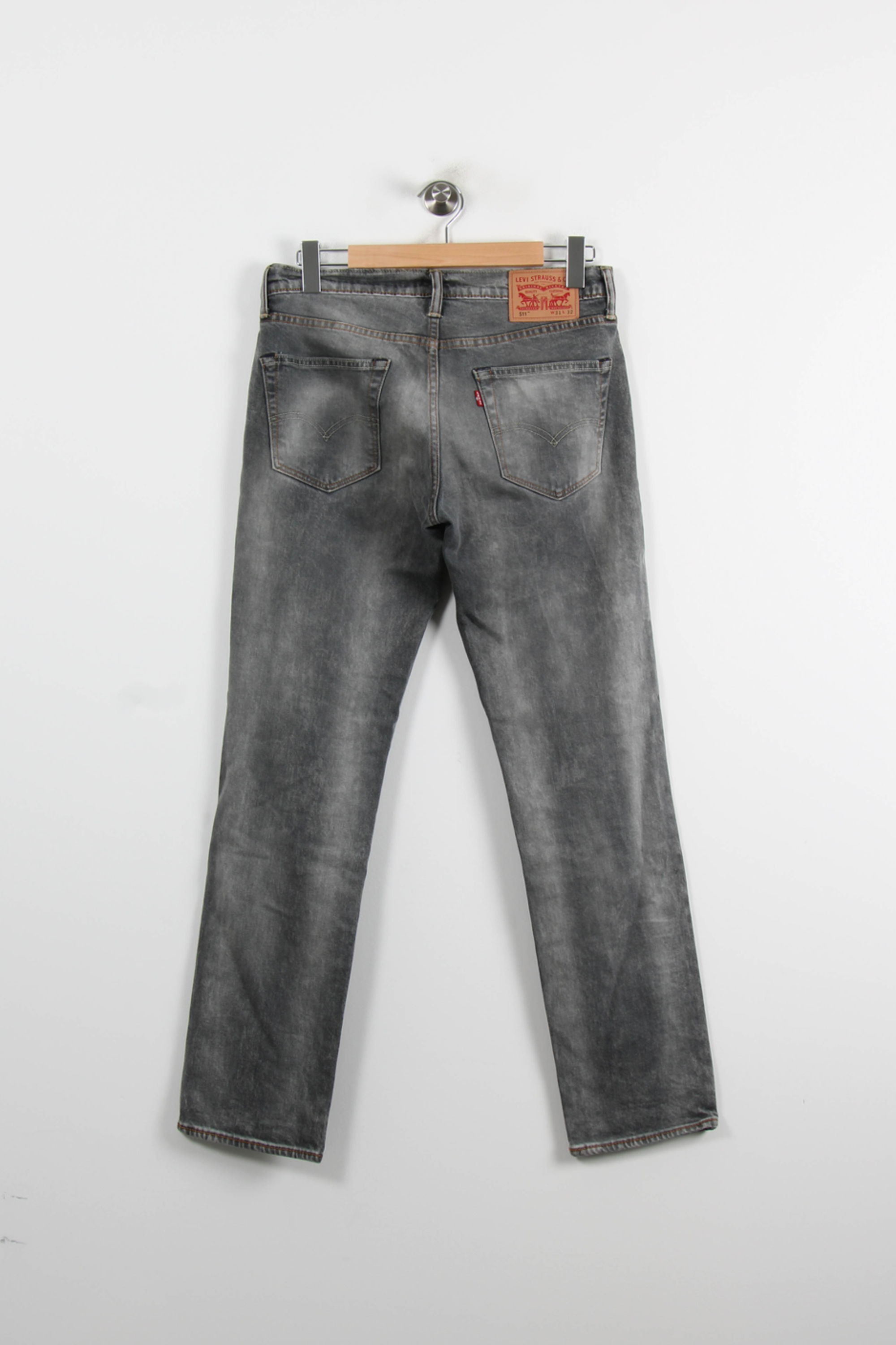 Cropped slim jeans with studs LEVI'S - Seconde main Grey