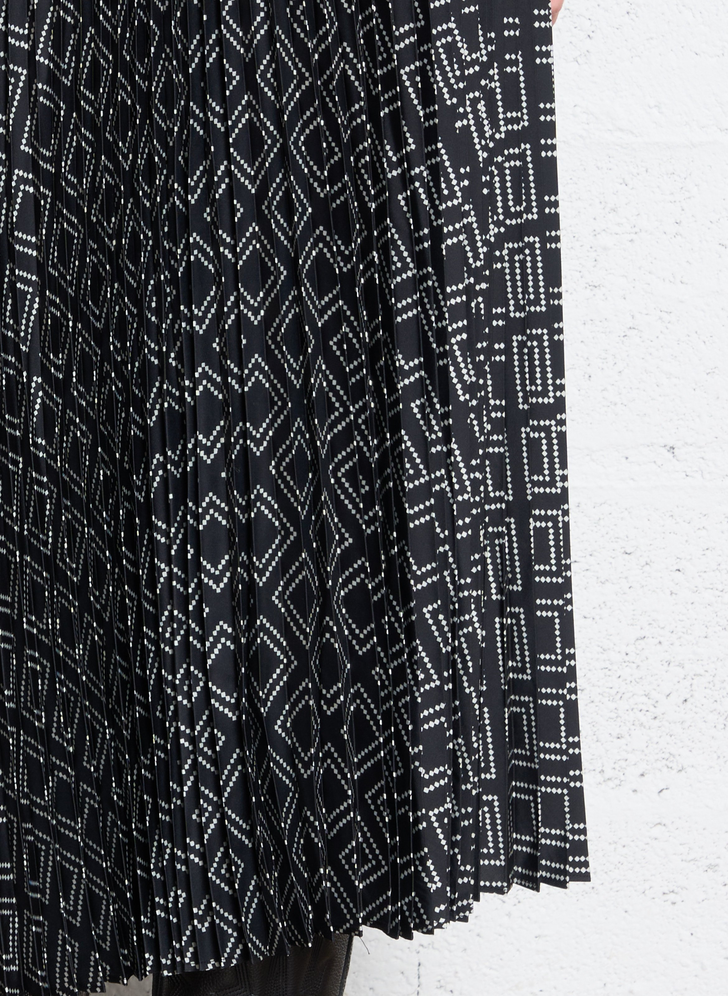 Jupe midi plissée imprimée PETITE MENDIGOTE Black