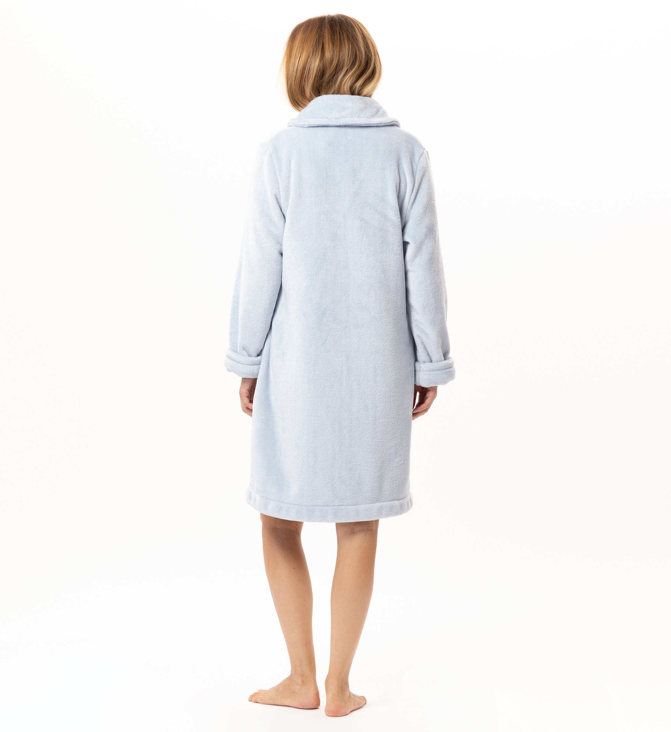 Plush flannel zip-up robe LE CHAT Blue