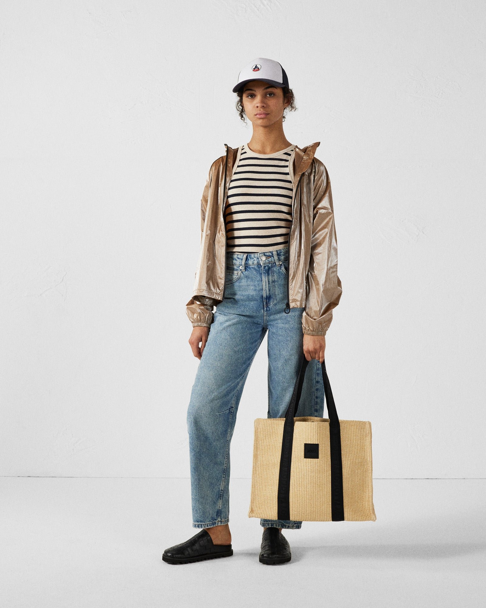 Danika raffia tote bag JOTT White