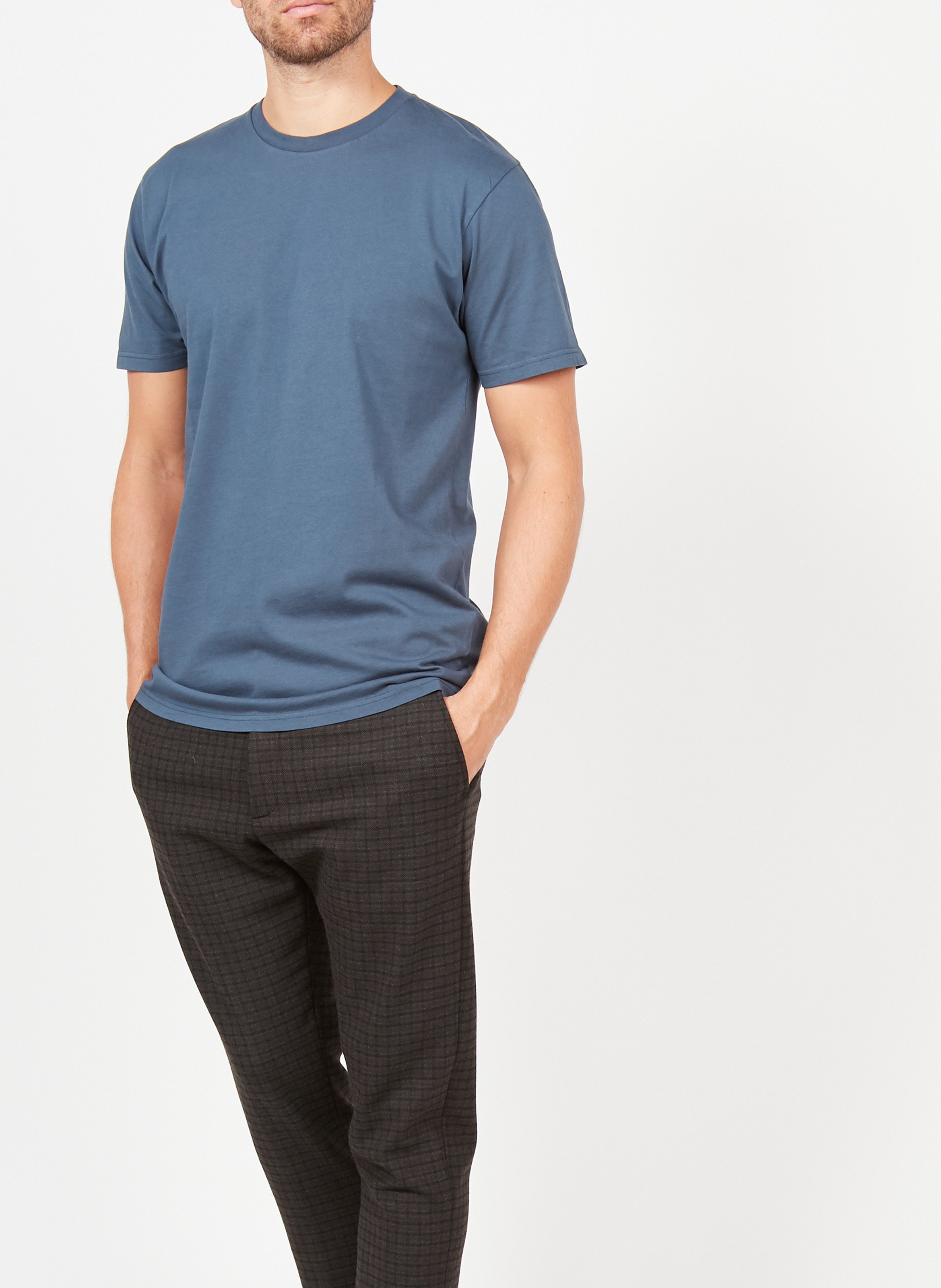 Rundhals-T-Shirt aus Bio-Baumwolle COLORFUL STANDARD Blau