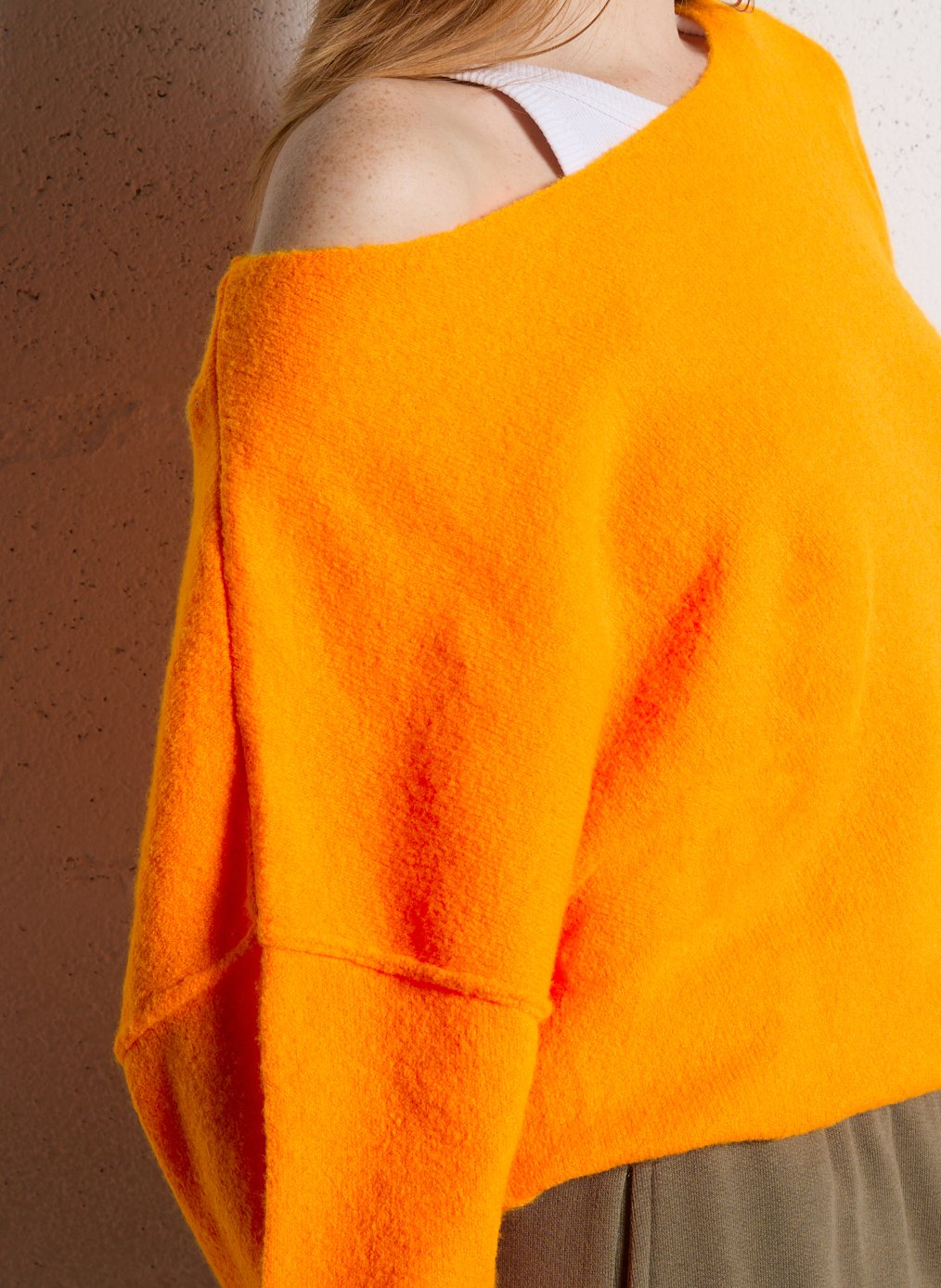 Blossom wool-mix boat-neck sweater AMERICAN VINTAGE Orange