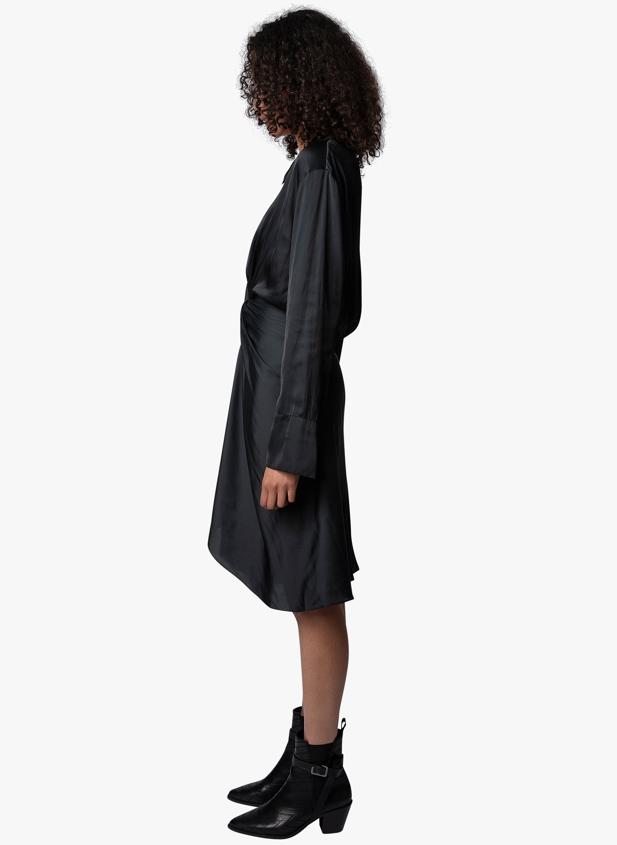 Robe midi drapée ZADIG&VOLTAIRE Noir