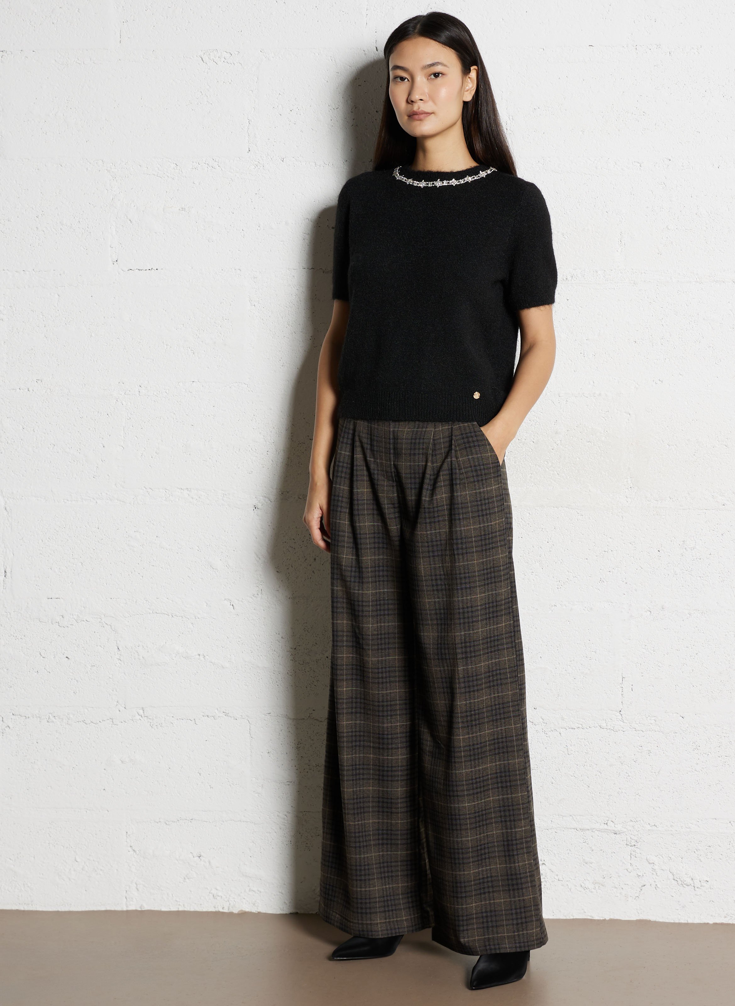 Checked straight-leg pants LA PETITE ETOILE Multicolored