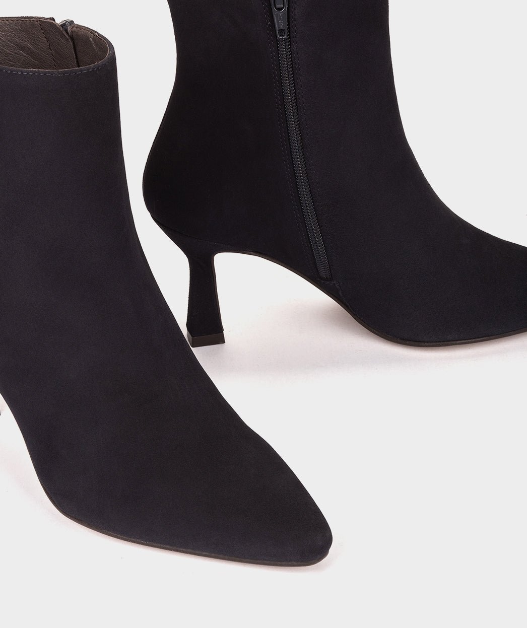 Ankle boots with high heels and pointed toes, made of navy blue suede PEDRO MIRALLES Blue